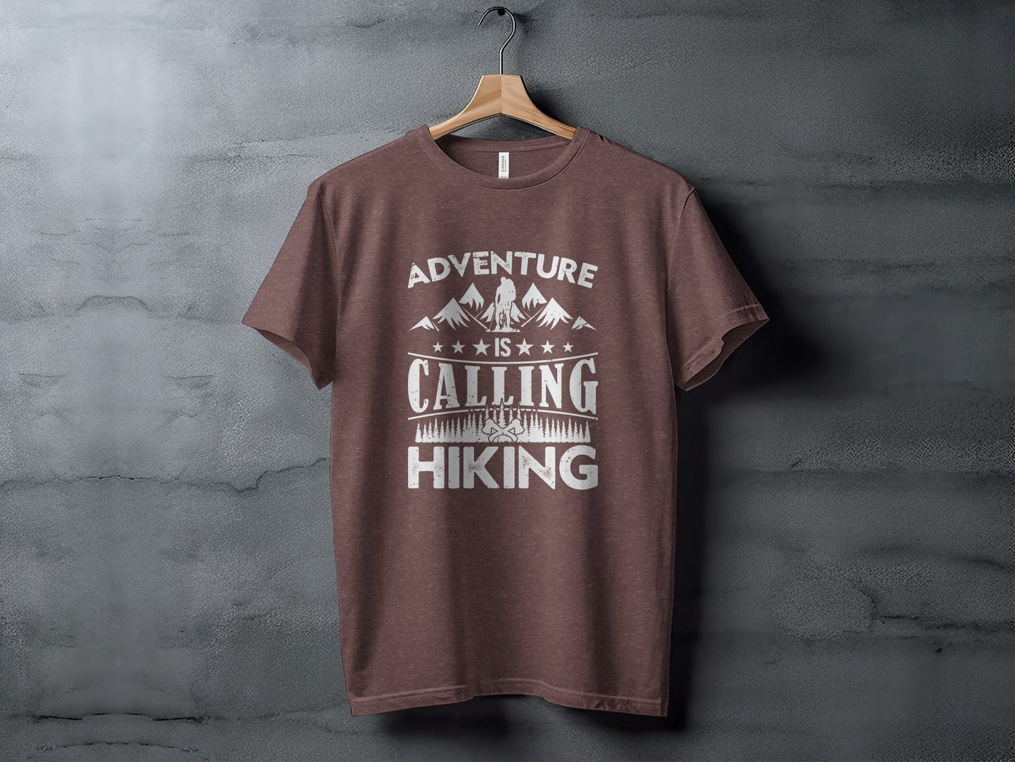 Adventure Is Calling Hiking Graphic Design T-Shirt
