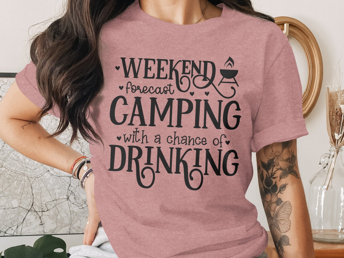 Weekend Forecast Camping With A Chance Of Drinking T-Shirt