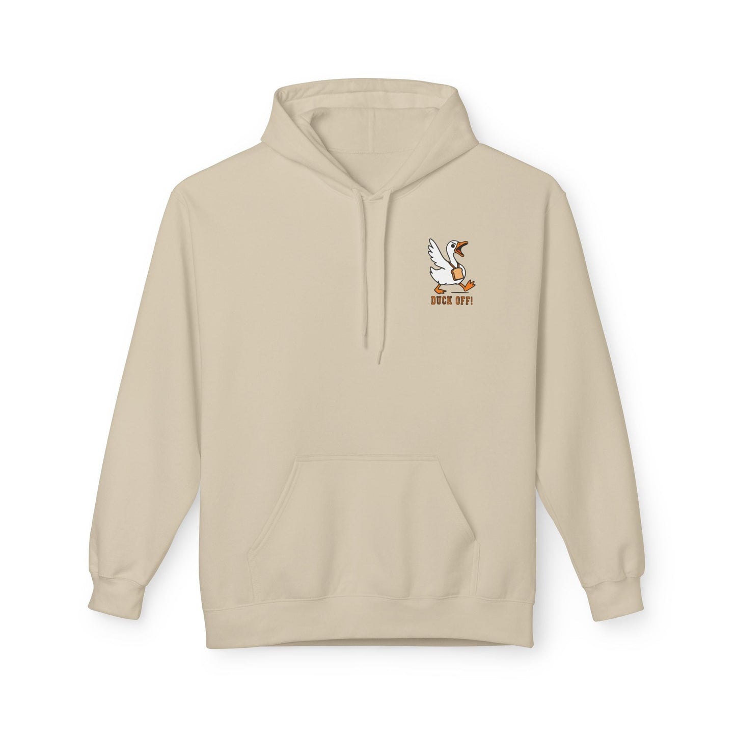 Duck Off Funny Hoodie - Unisex Fleece Pullover for Animal Lovers