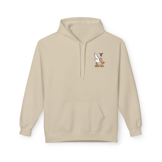 Duck Off Funny Hoodie - Unisex Fleece Pullover for Animal Lovers
