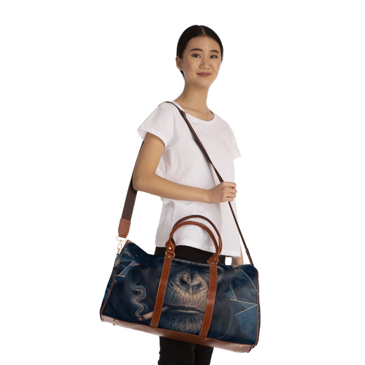 Galactic Weed Monkey Waterproof Travel Bag