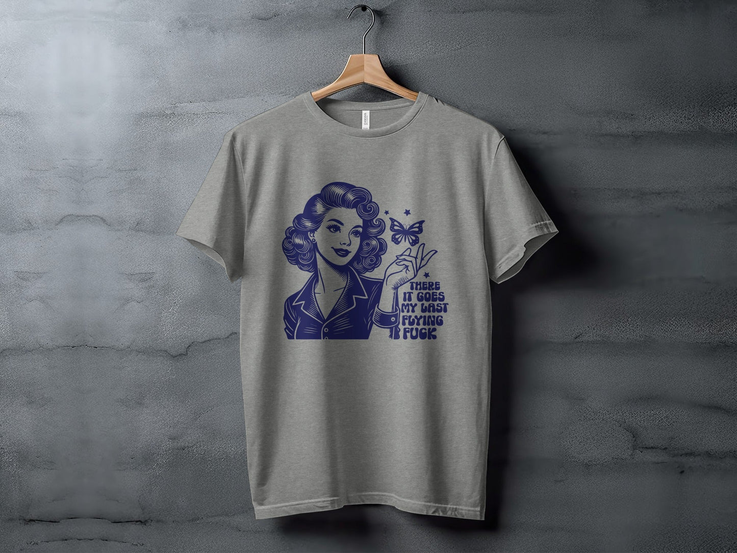 Retro Girl Butterfly Last Flying F Word Phrase T-Shirt