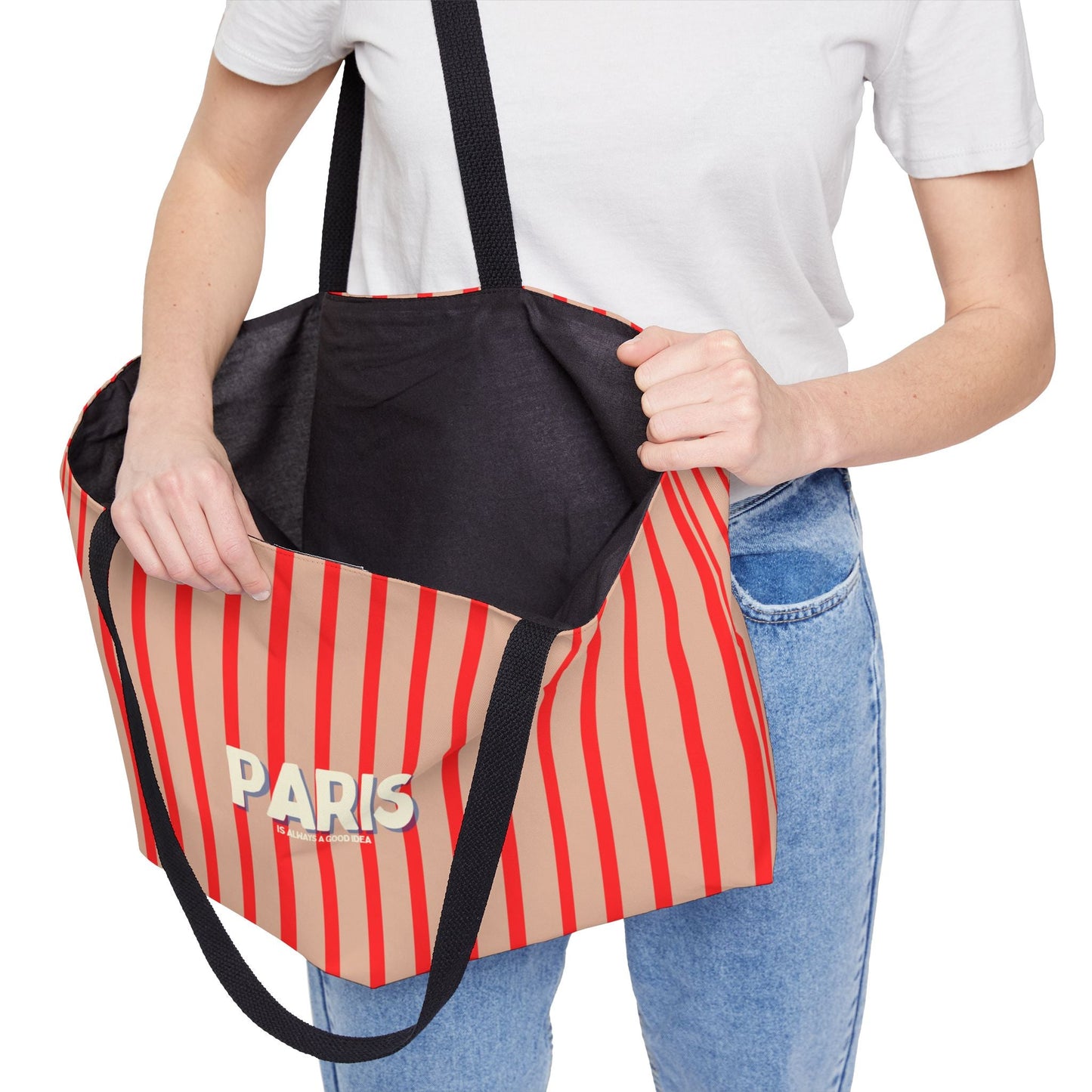 Parisian Weekender Tote Bag, RED