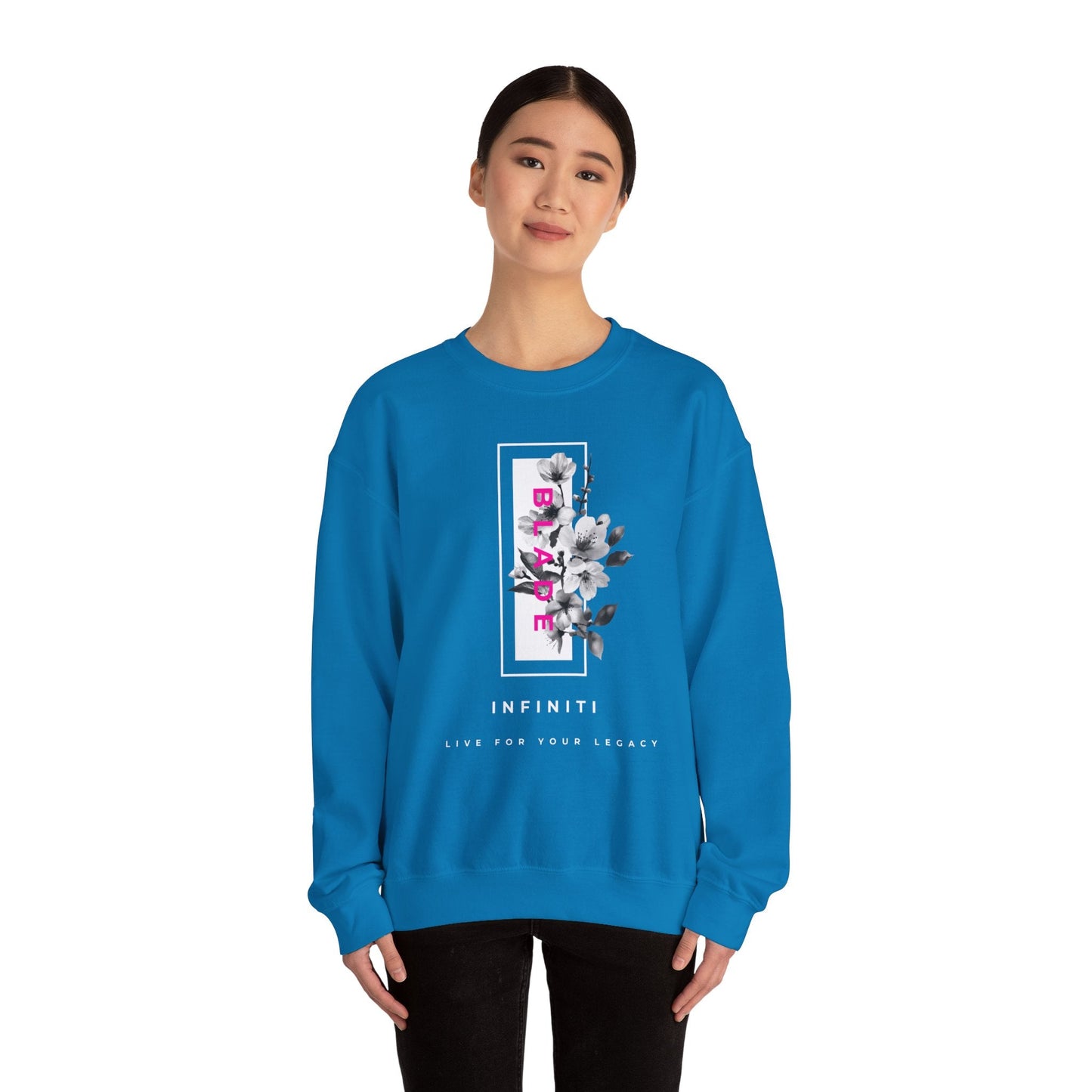 Bloom Bae Deep Pink Floral Unisex Crewneck Sweater