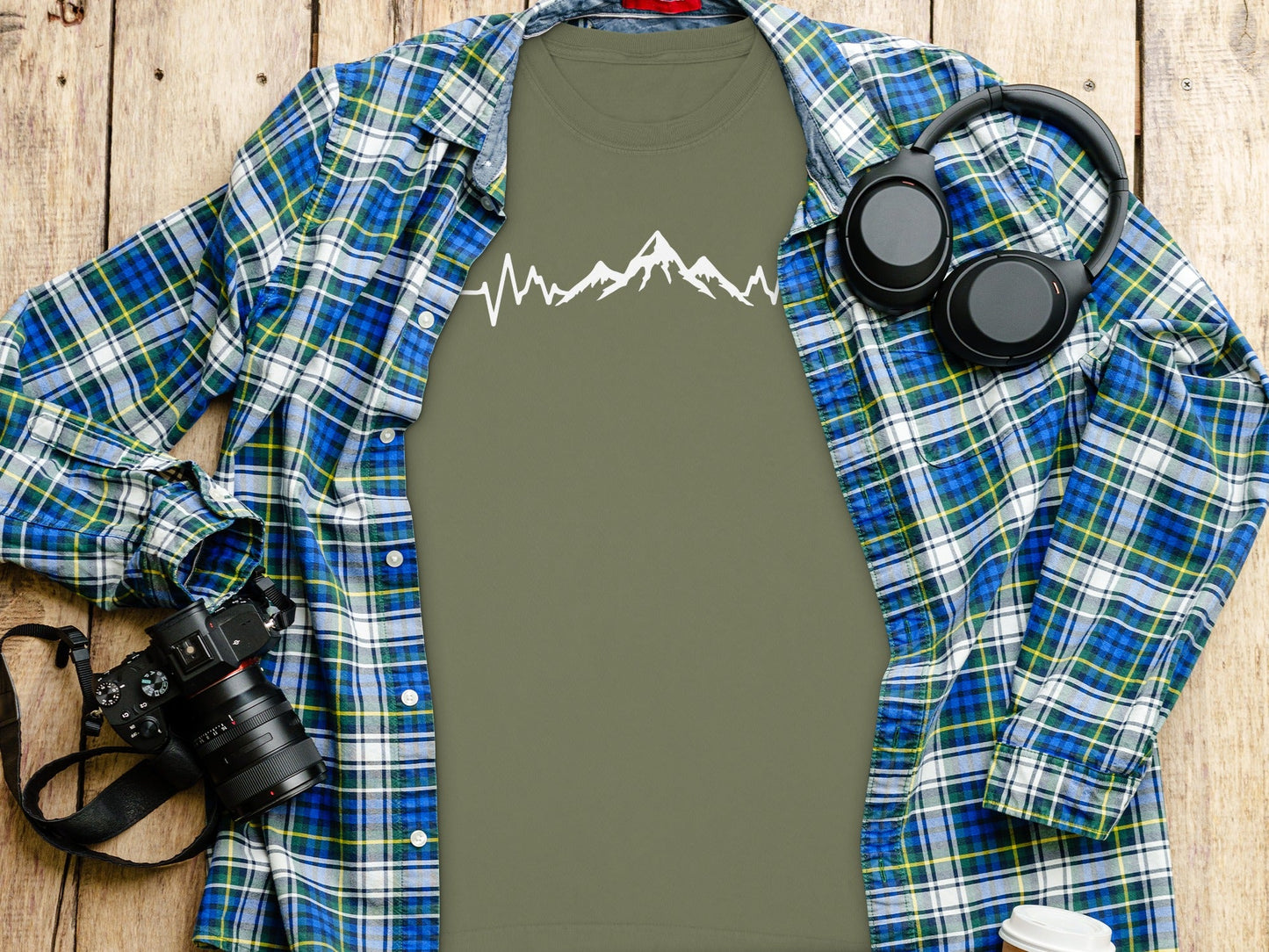 Mountains Heartbeat Nature Outdoors Adventure Long Sleeve T-Shirt