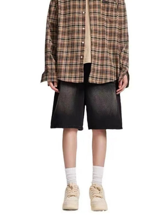 Men's Plus Size Vintage Wash Denim Shorts
