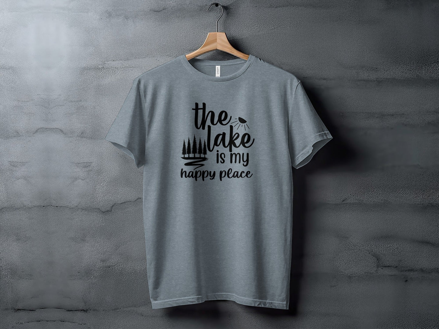 The Lake Is My Happy Place With Trees Graphic T-Shirt