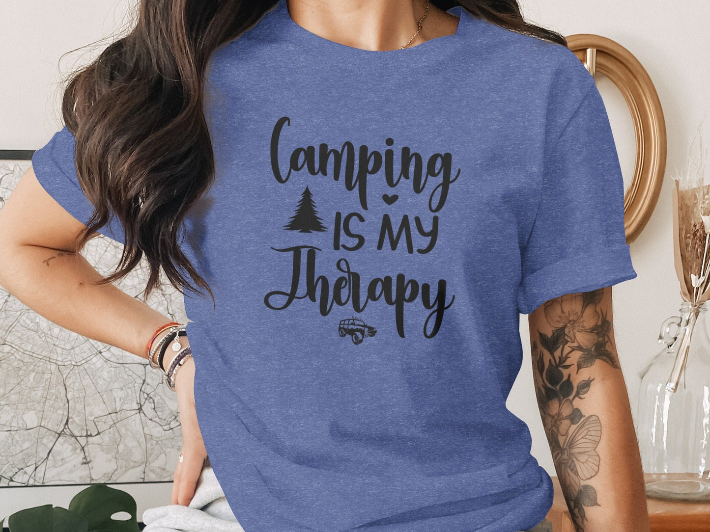 Camping Is My Therapy Vacation Trip Fun Outdoors T-Shirt