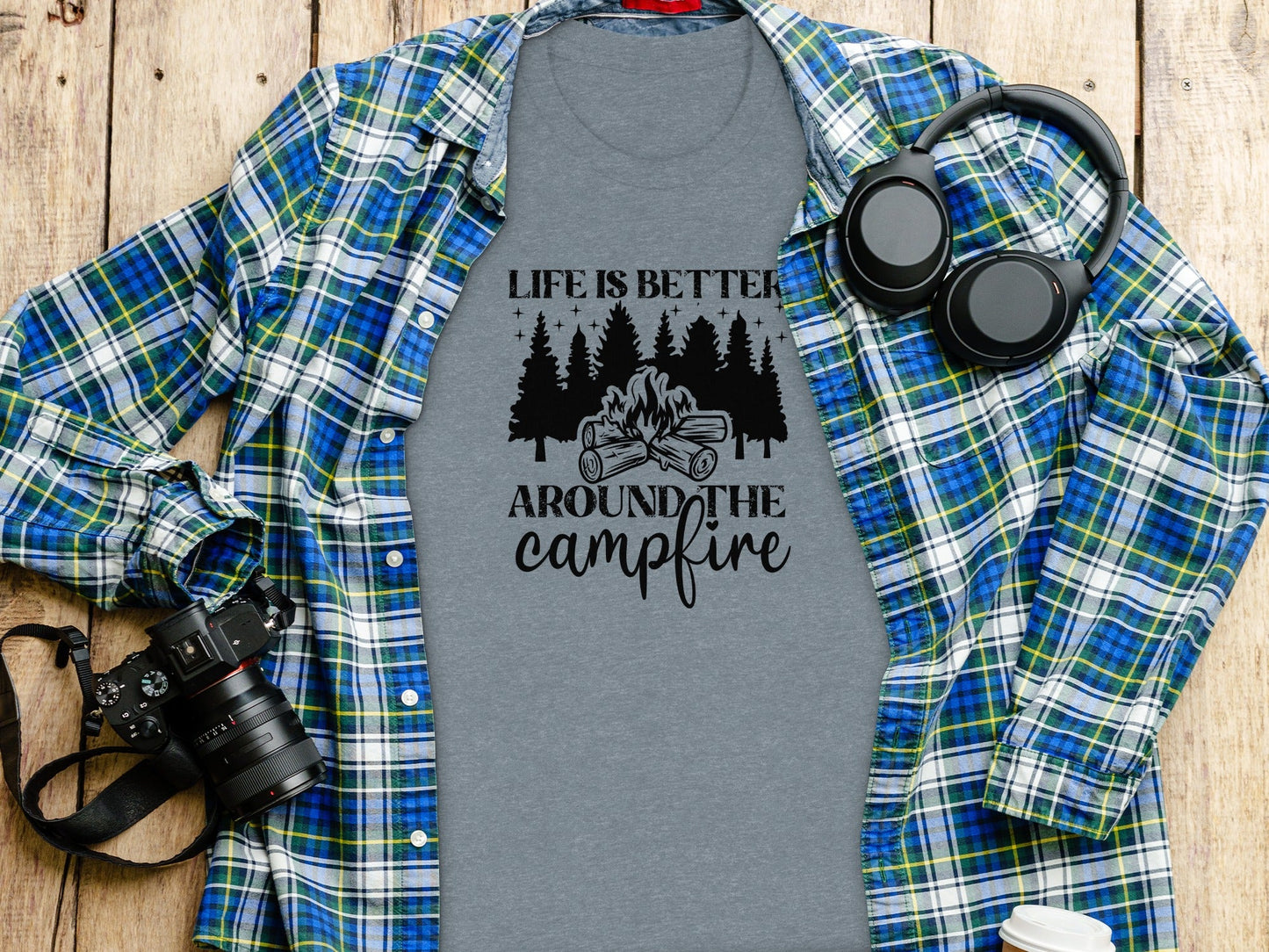 Life Is Better Around The Campfire Outdoor Adventure T-Shirt
