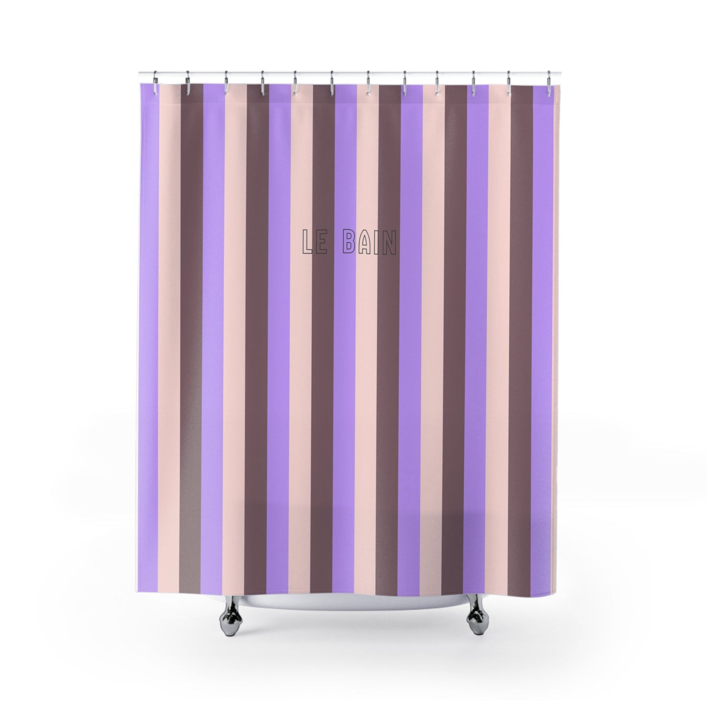 Striped 'Le Bain' Shower Curtain — Lavender & Mauve Modern Bathroom Decor