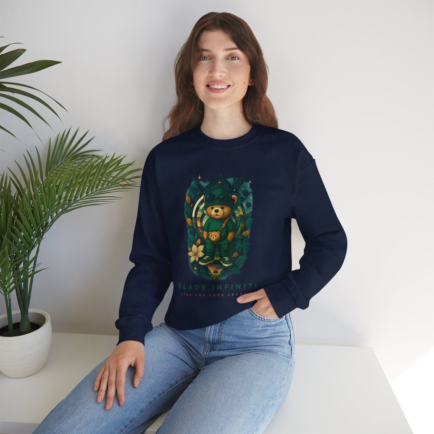 Galactic Teddy Bear V1 Unisex Crewneck Sweater