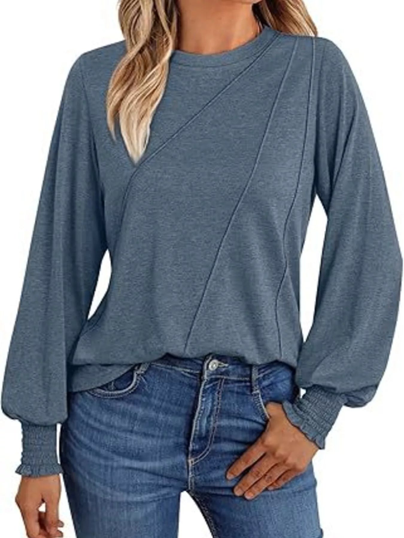 Round Neck Long Sleeve Top
