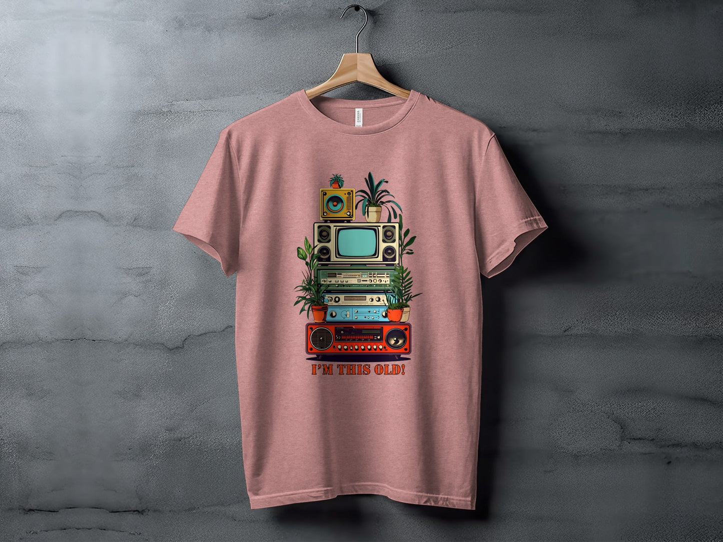 I'm This Old Electronics Tower With Plants Graphic T-Shirt