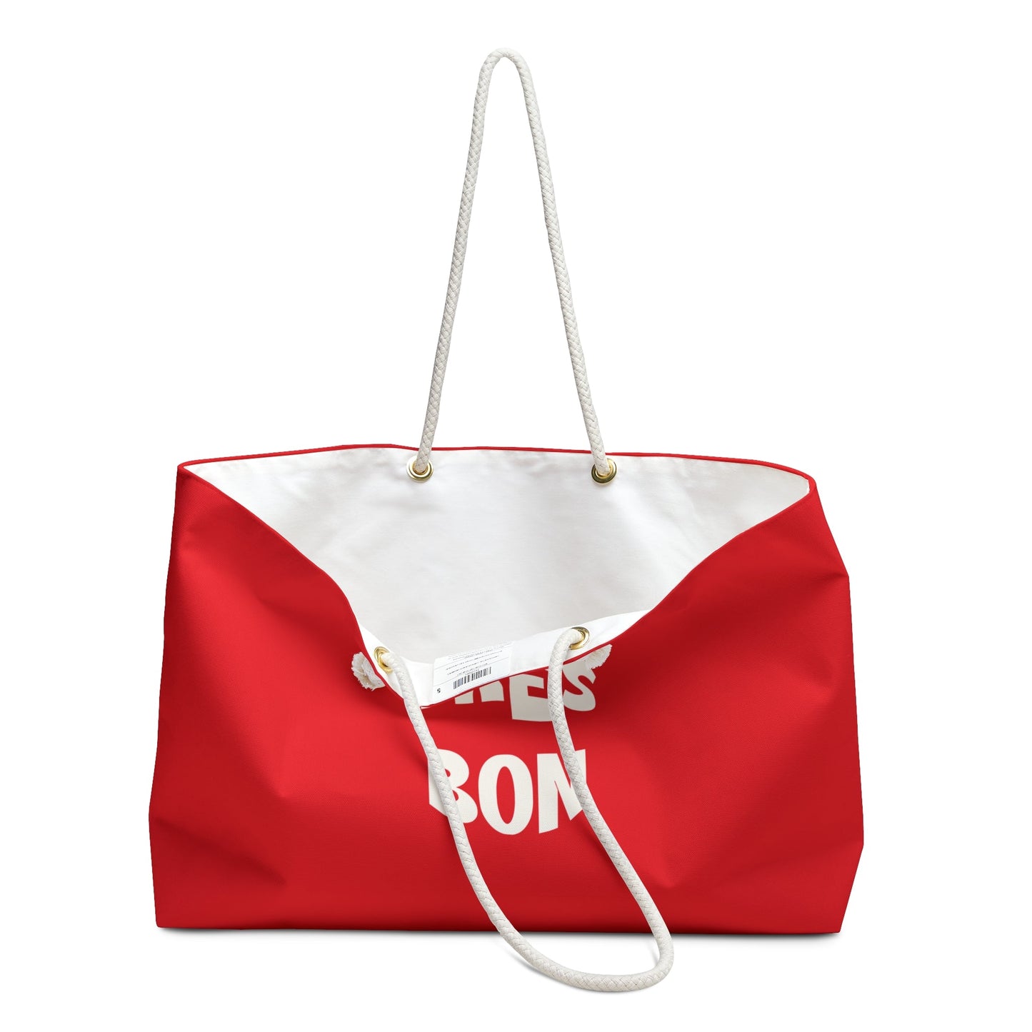 Chic Red Weekender Bag, Très Bon