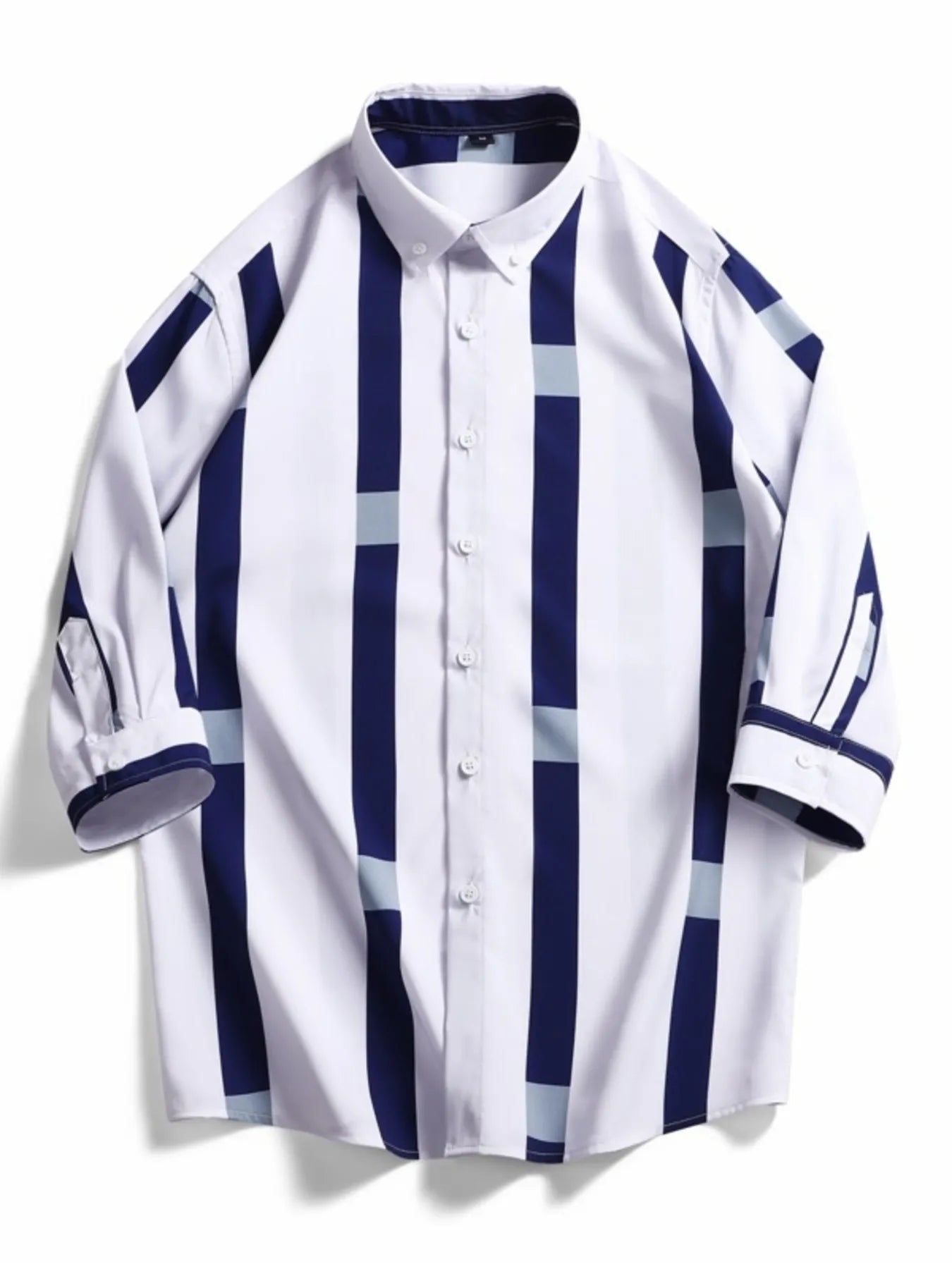 Children's Plus Size Striped Print Casual Shirt