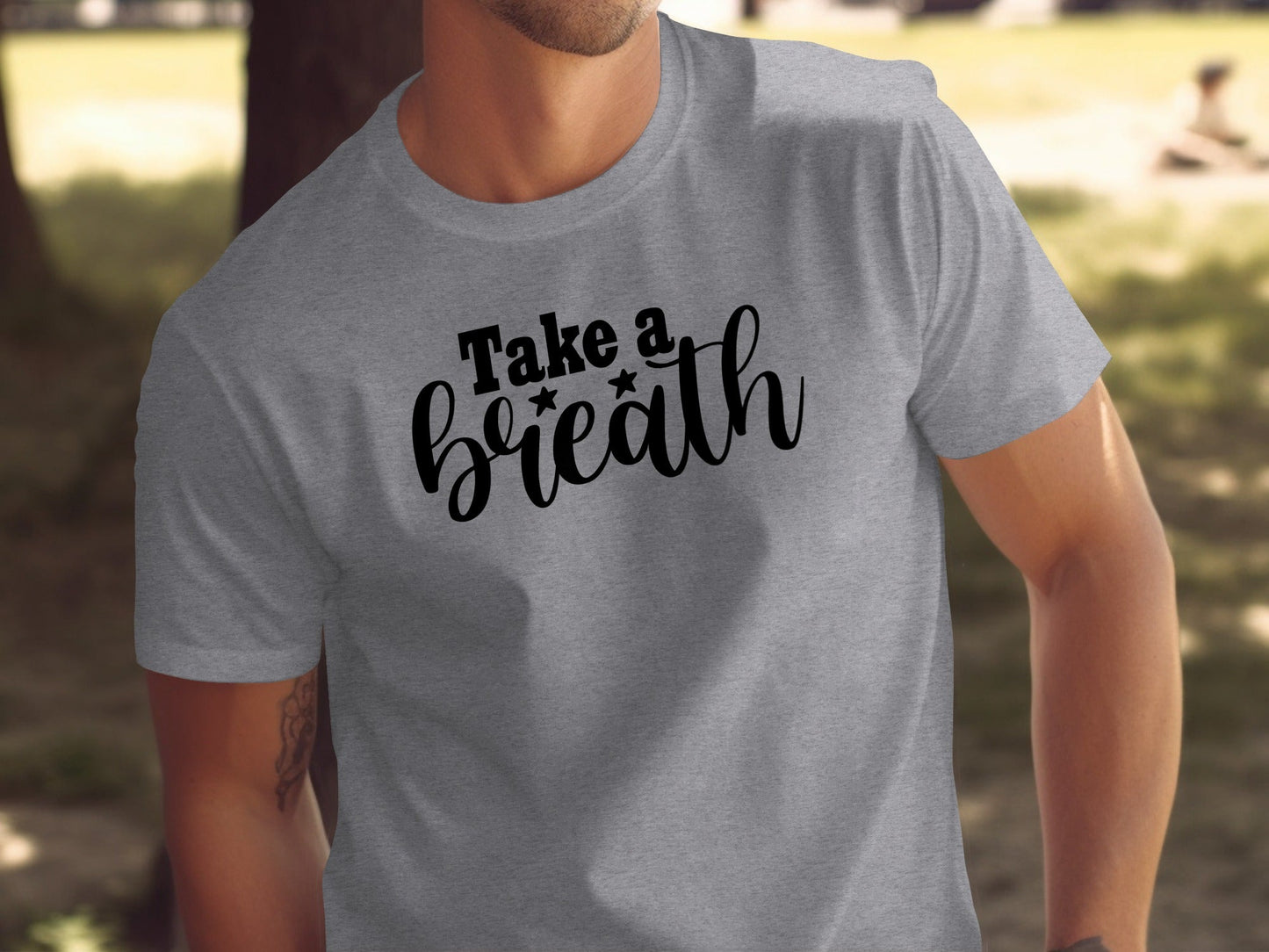 Take a Breath Graphic Two Stars Design Inspiration T-Shirt