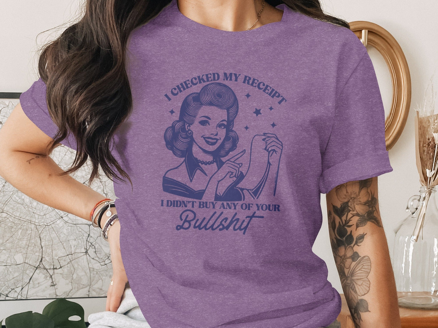 I Checked My Receipt Retro Woman With Attitude T-Shirt