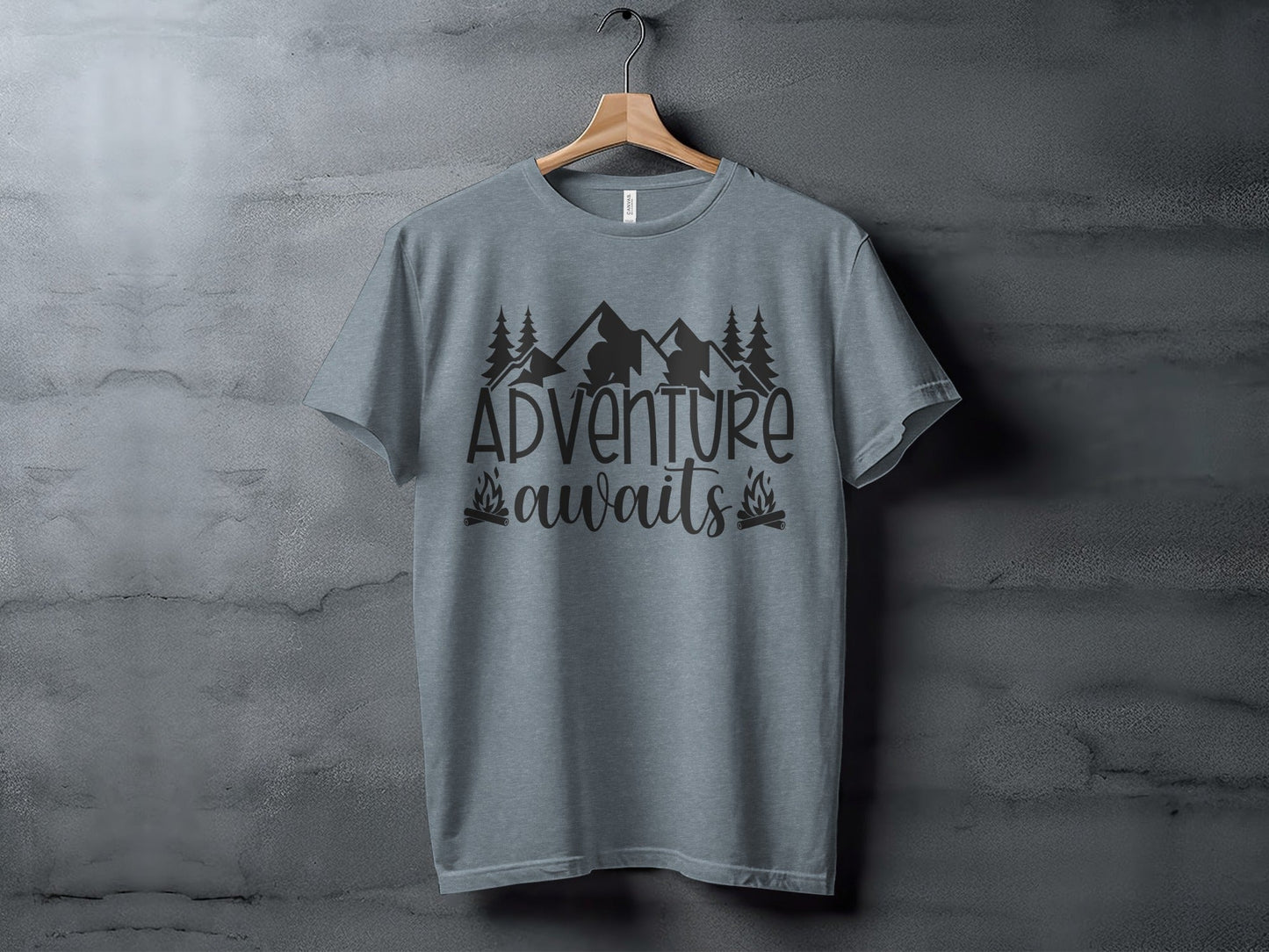 Adventure Awaits with Mountains and Campfires T-Shirt
