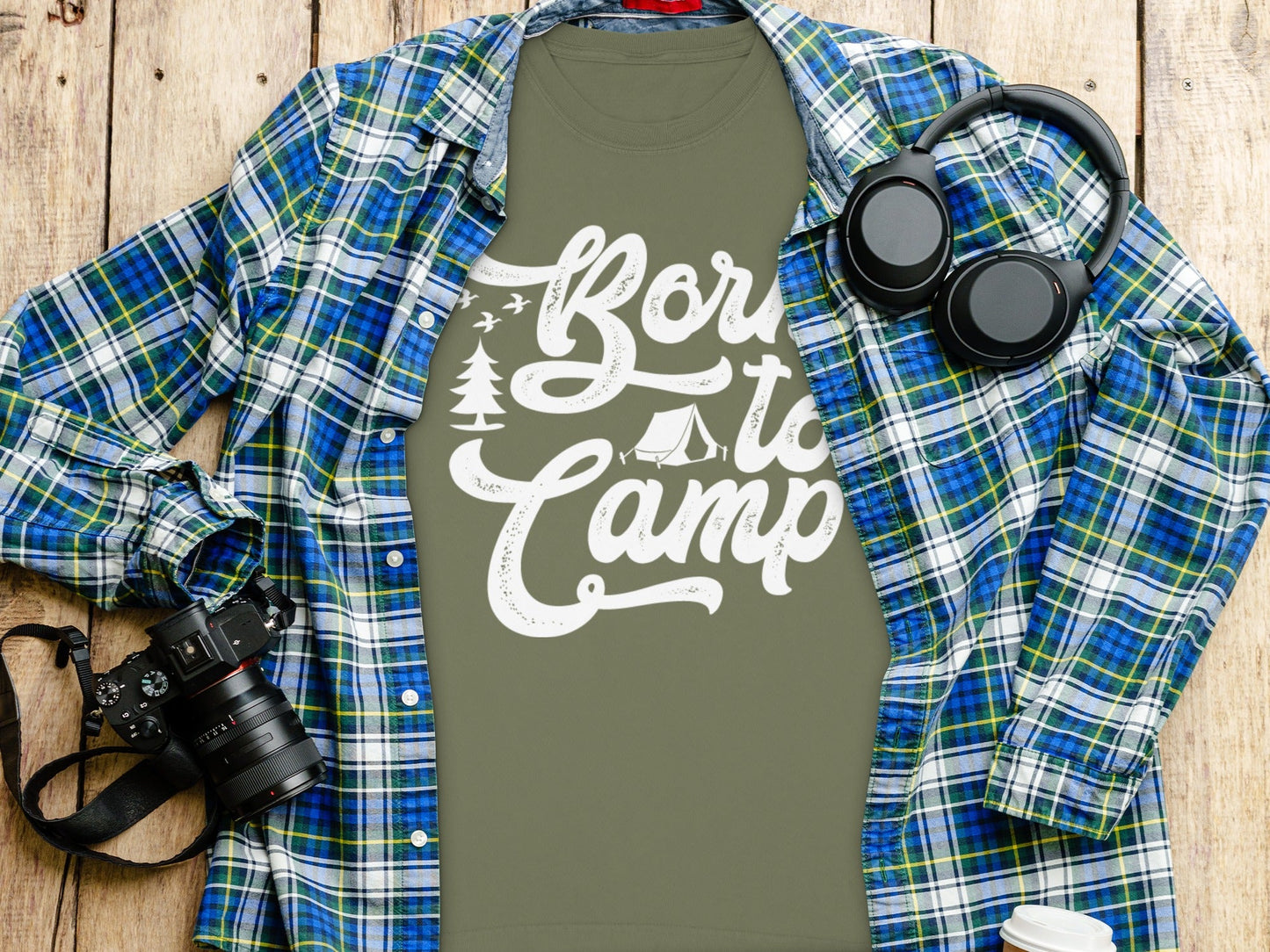 Born To Camp Outdoors Nature Adventure Long Sleeve T-Shirt