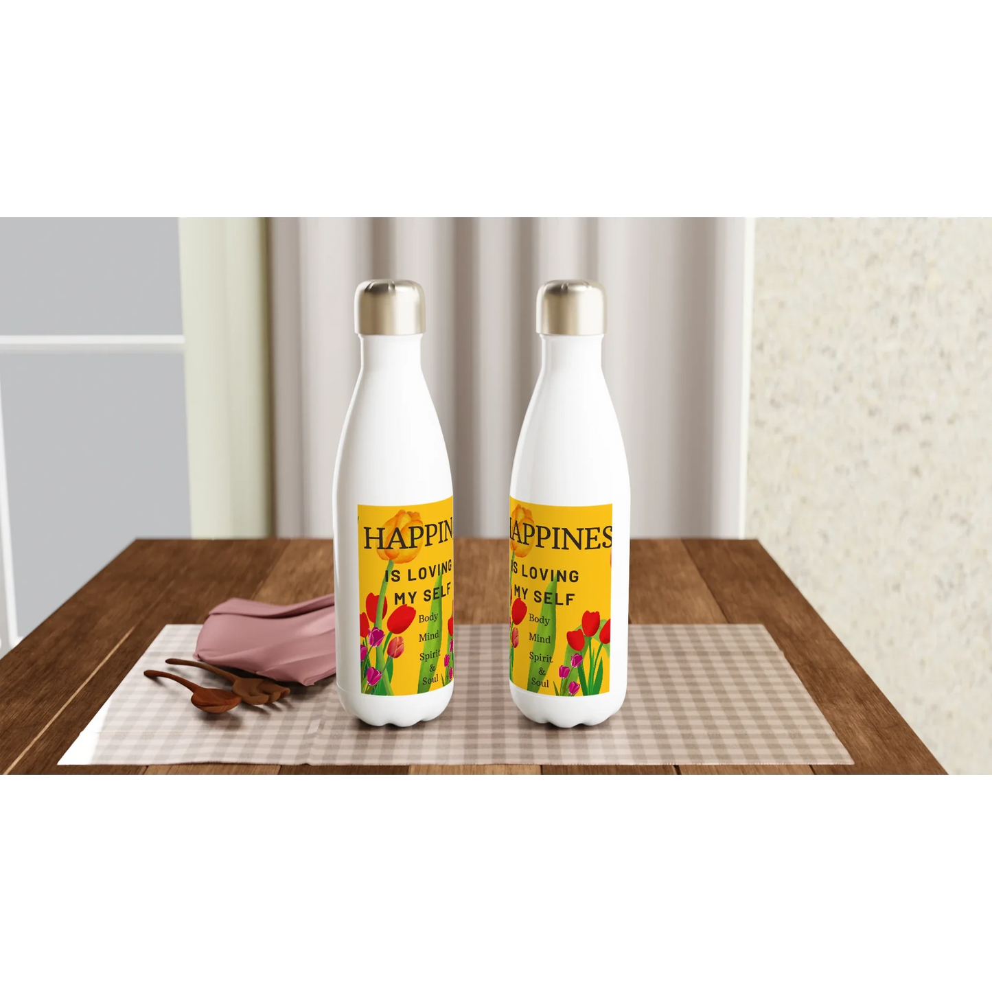 White 17oz Stainless Steel Water Bottle