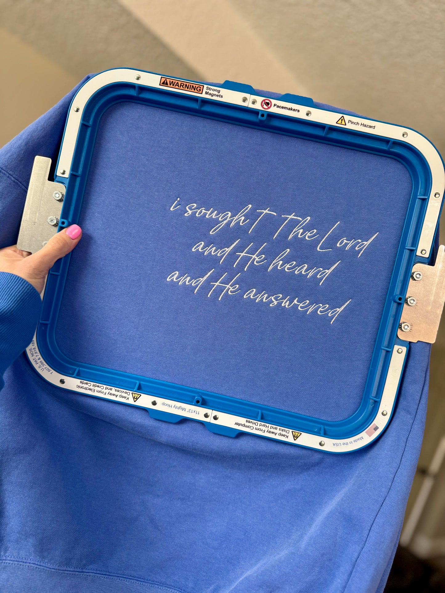I Sought The Lord And He Heard And He Answered Monochromatic Embroidered Sweatshirt | Comfort Colors Christian Crewneck