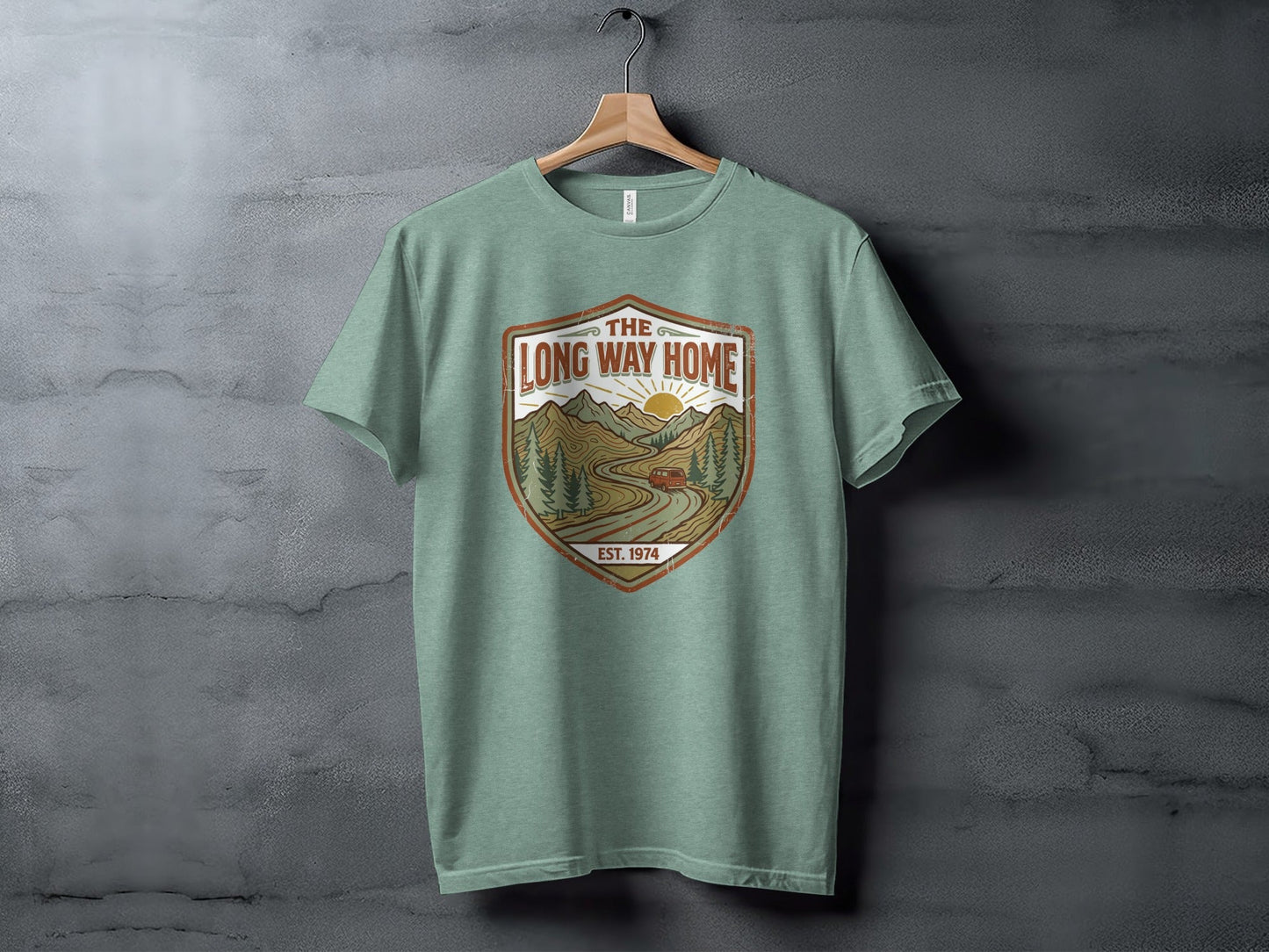 Rugged The Long Way Home - Vintage Adventure Wilderness Shirt