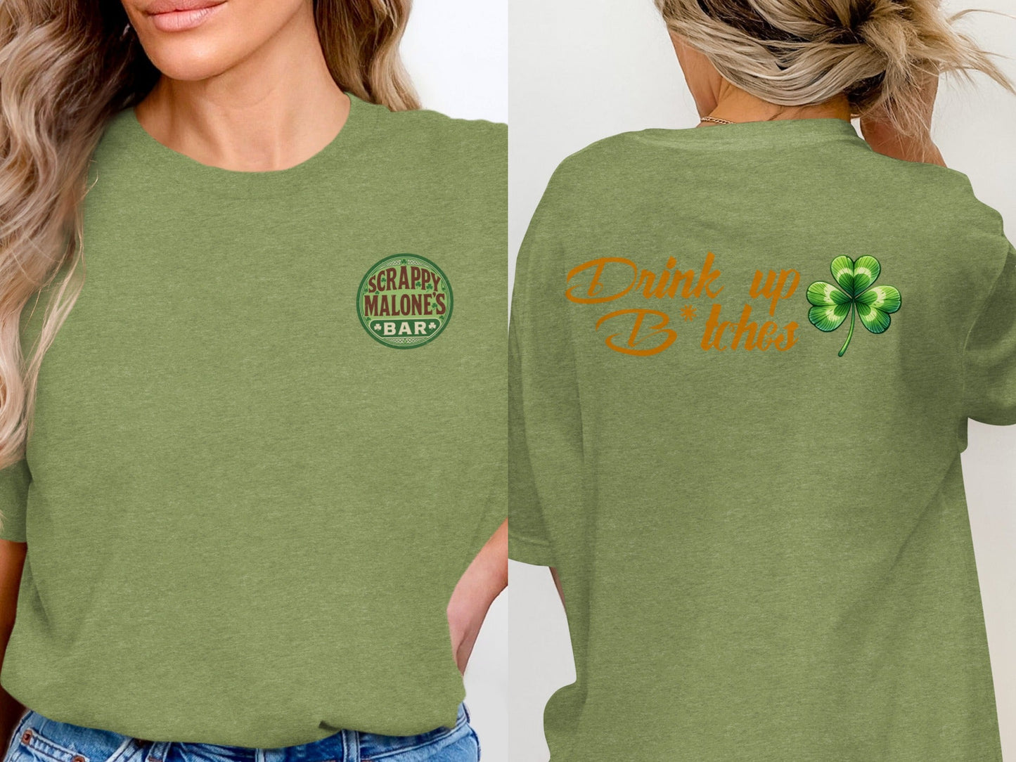 Scrappy Malone's Bar, Bar Logo Art, Irish Bar Sign, Shamrock Design, St Patricks Day Gift, Lucky Charm Bar Decor