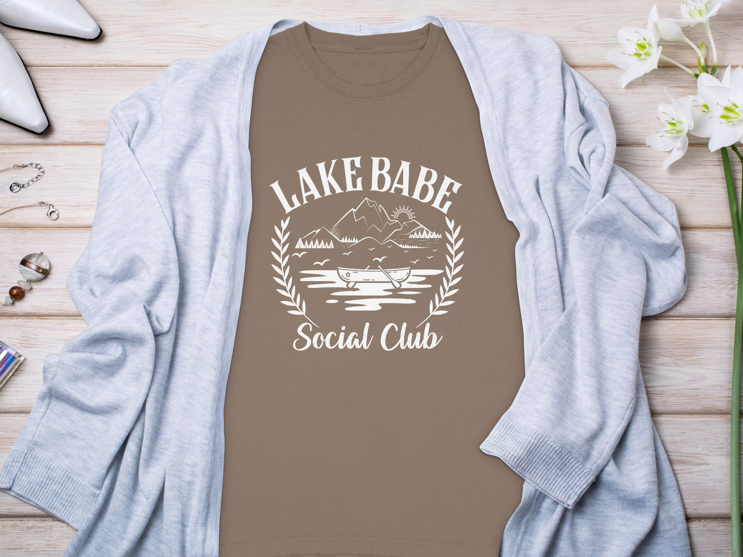 Lake Babe Social Club Vacation Outdoors Design Long Sleeve T-Shirt