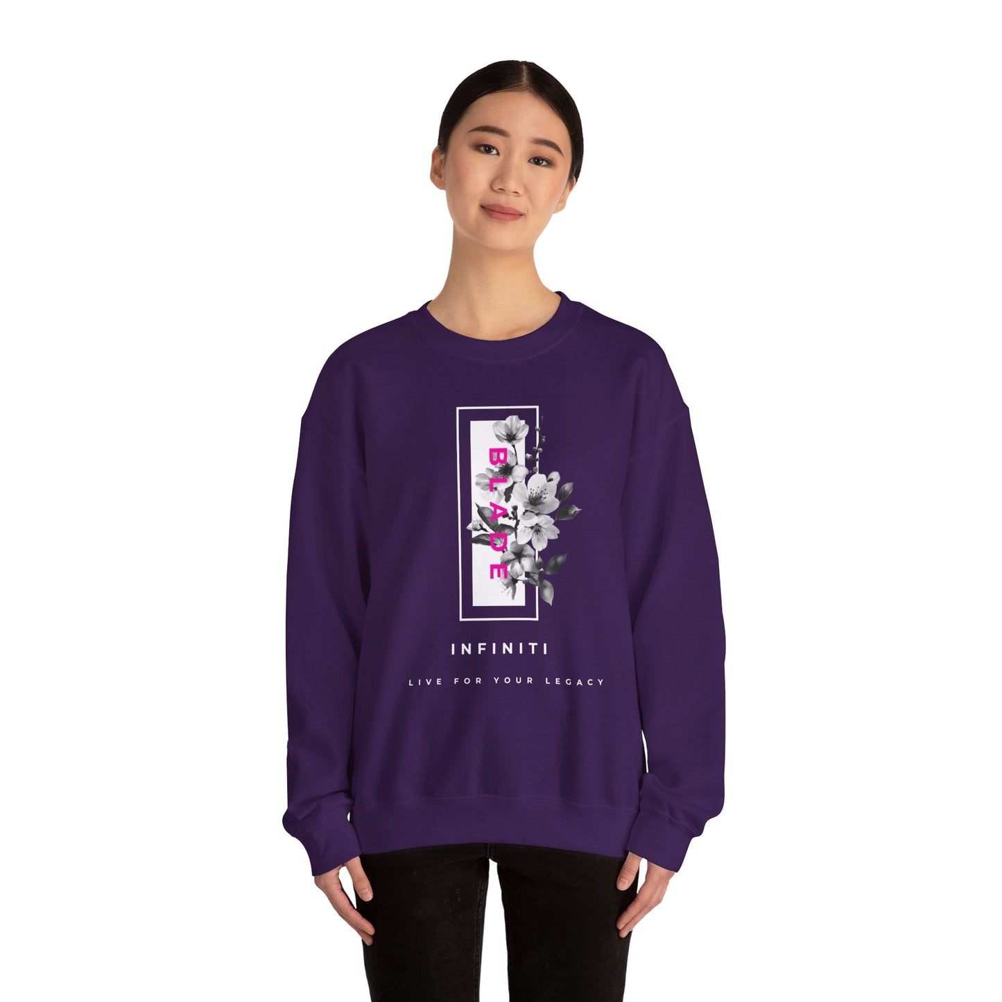 Bloom Bae Deep Pink Floral Unisex Crewneck Sweater