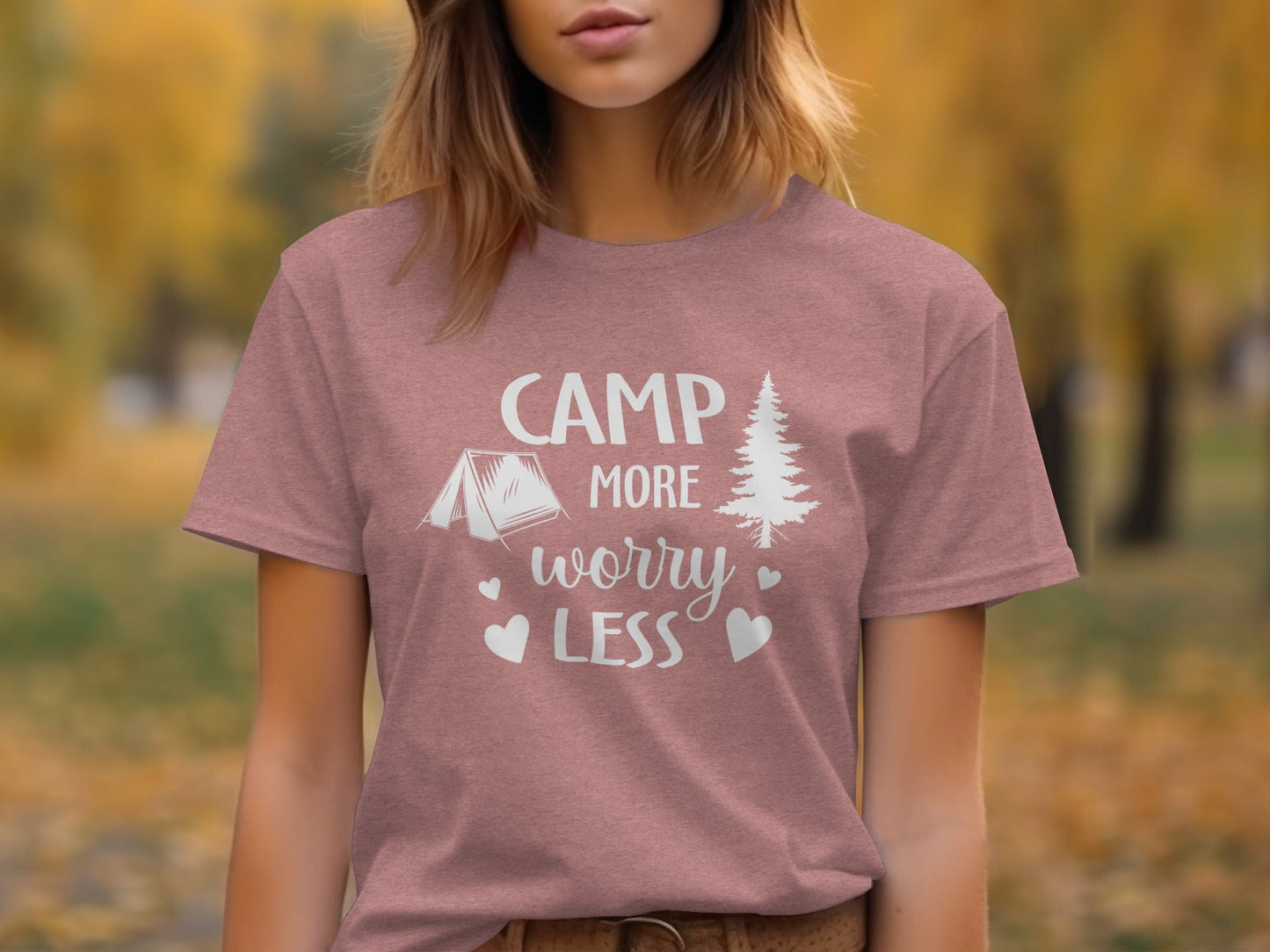 Camp More Worry Less Camping Adventure Graphic T-Shirt