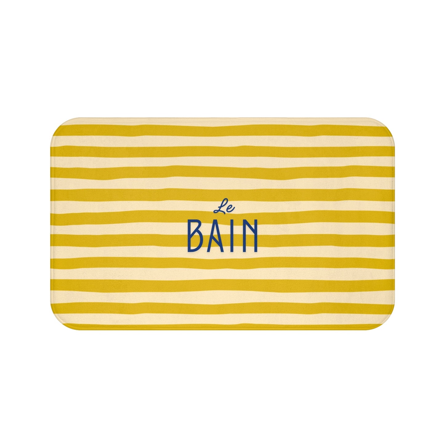 Bath Mat — "Le Bain" Yellow/Orange Striped Bath Mat (French Bathroom Decor)