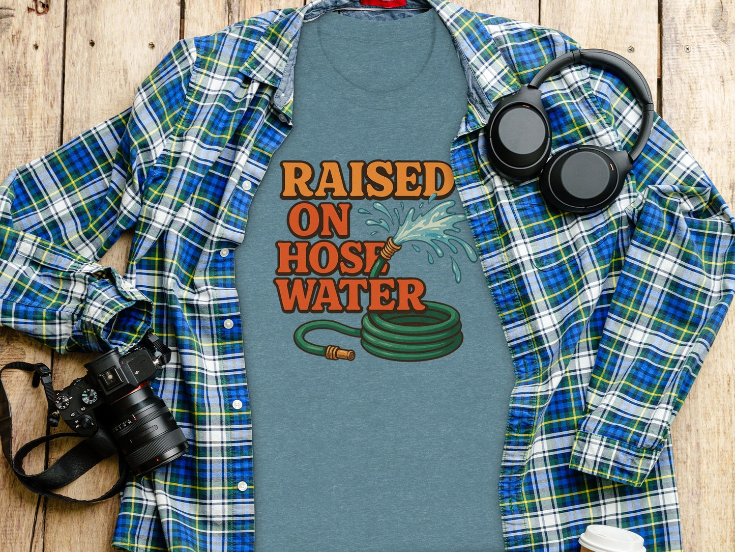 Raised On Hose Water Graphic Design Retro Style T-Shirt