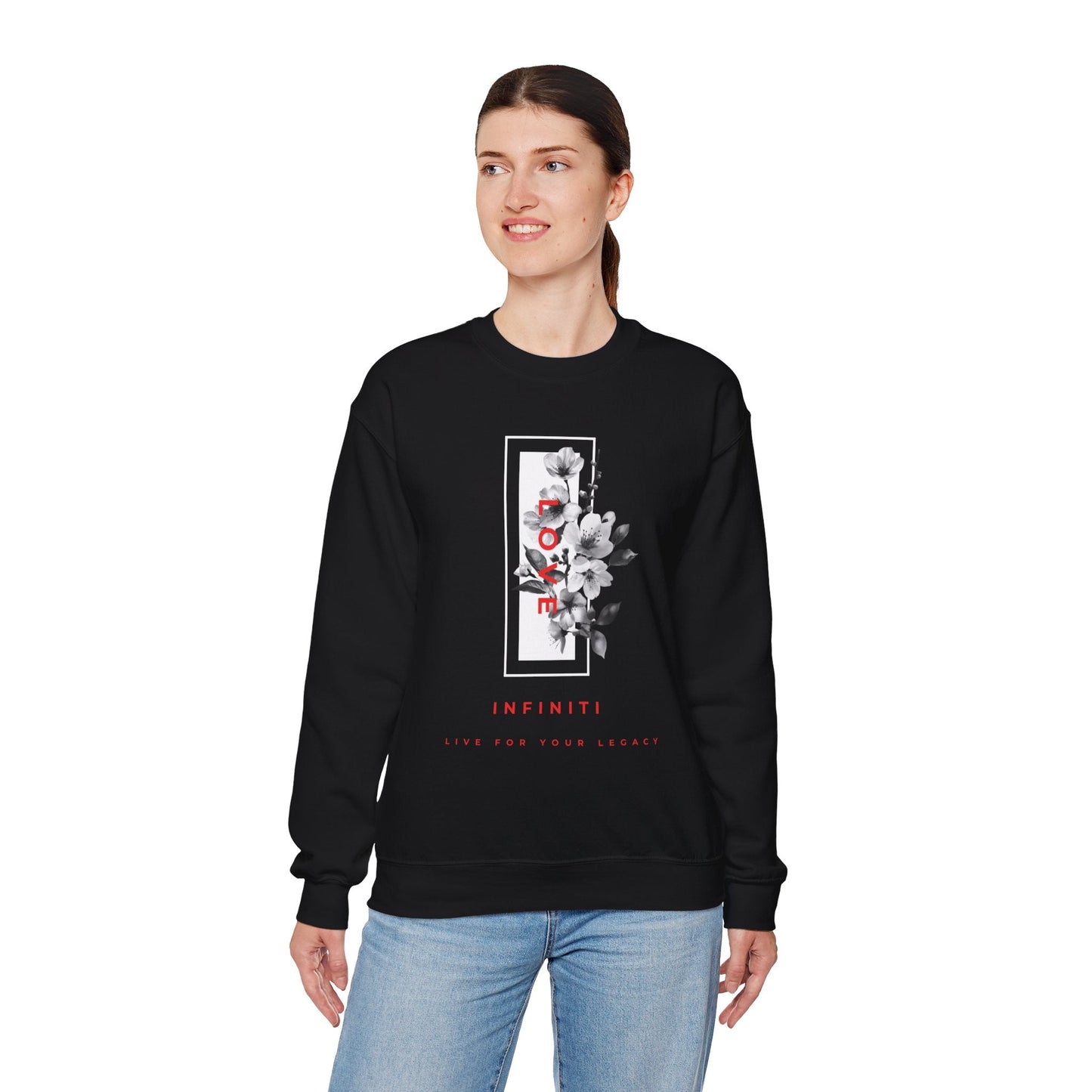 Bloom Bae Red/White Floral Love, Infiniti Sweater