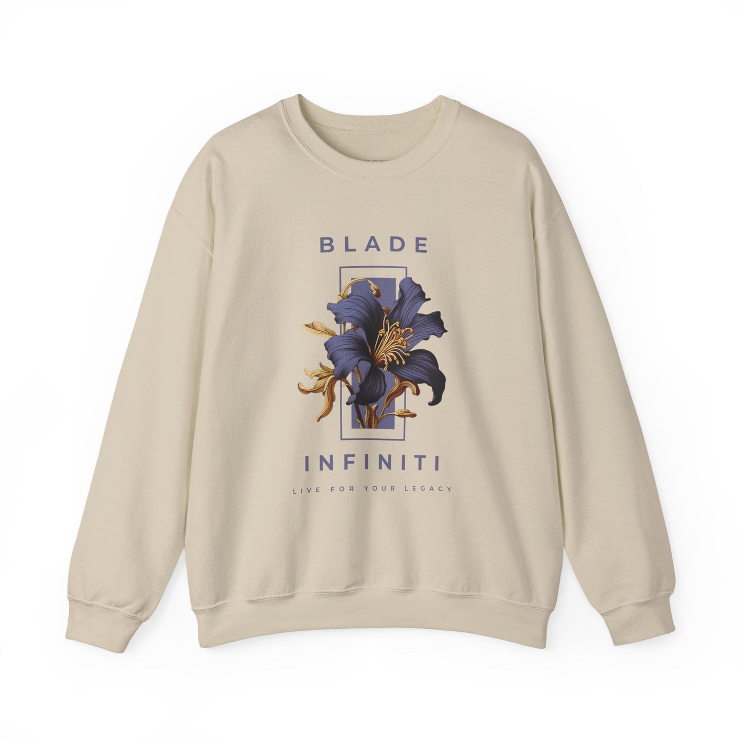 Essence of Infiniti Brown/Navy/Purple Floral Unisex Crewneck Sweater