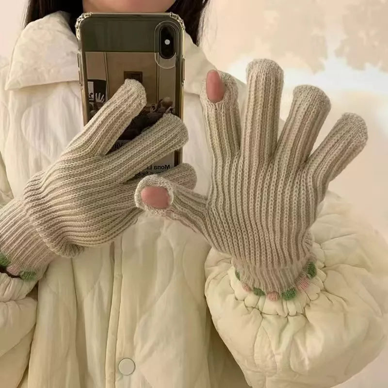 Fingerless Knitted Gloves