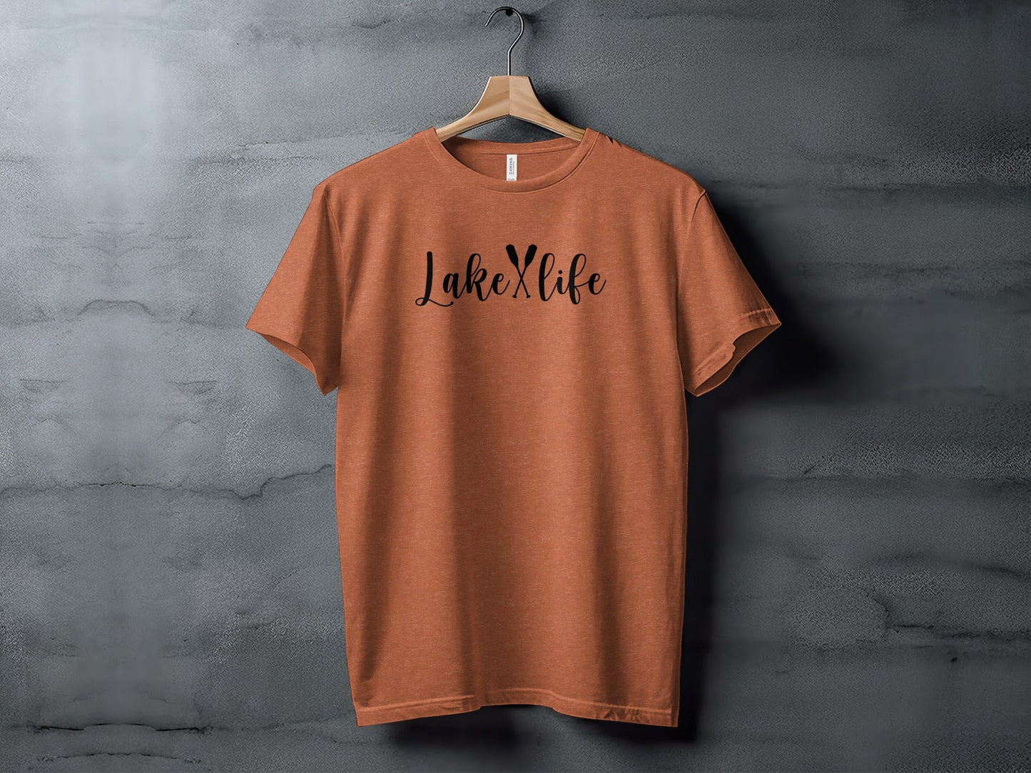 Lake With Crossed Paddles Graphic Design Lake Life T-Shirt