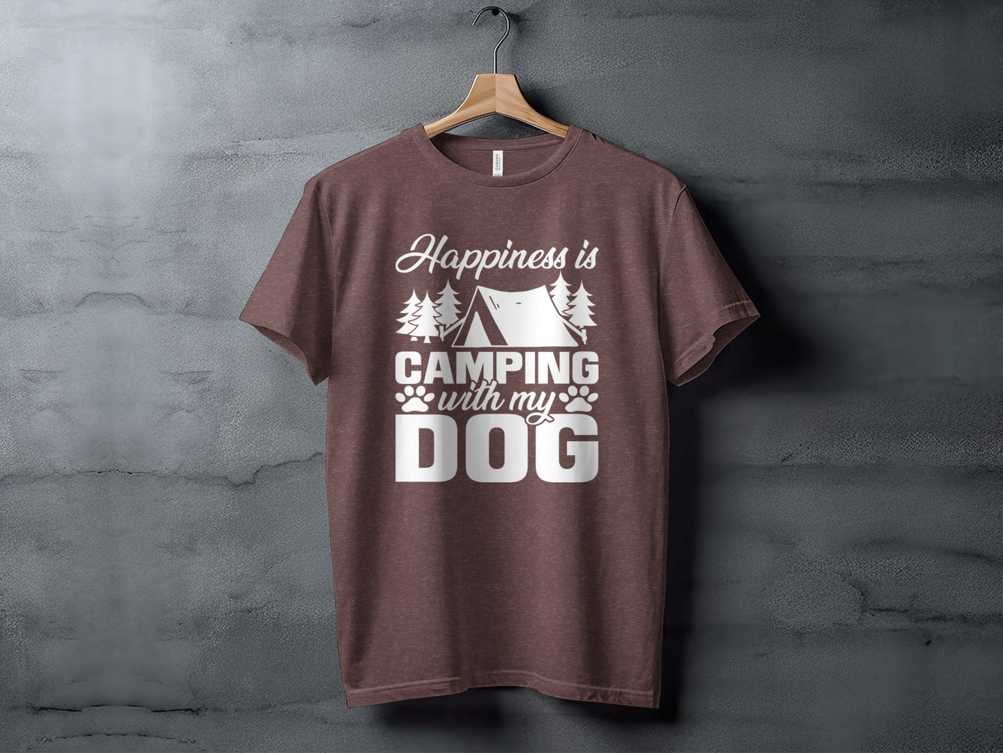 Happiness is Camping with My Dog Awesome Graphic T-Shirt