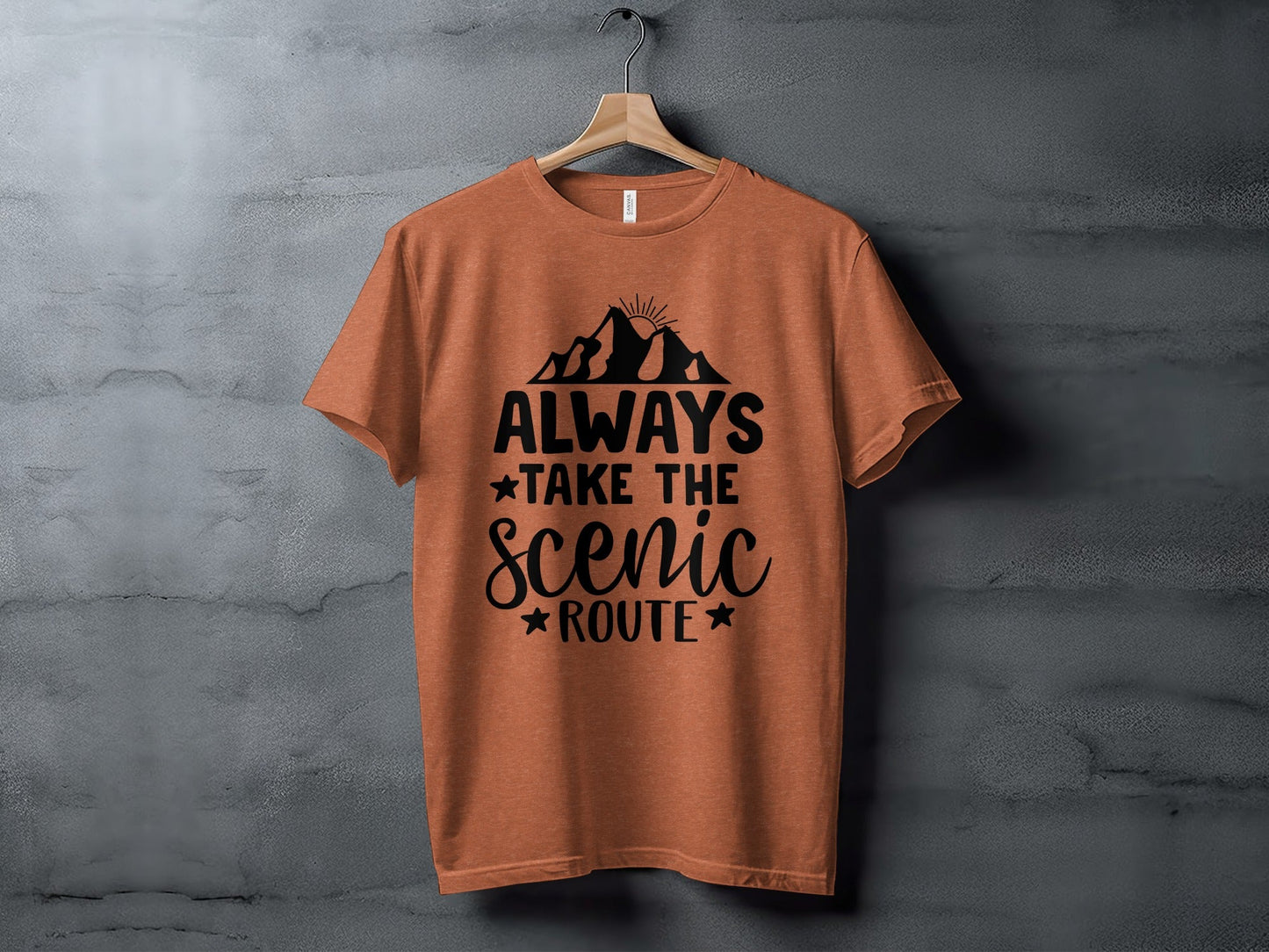 Always Take The Scenic Route With Mountains T-Shirt