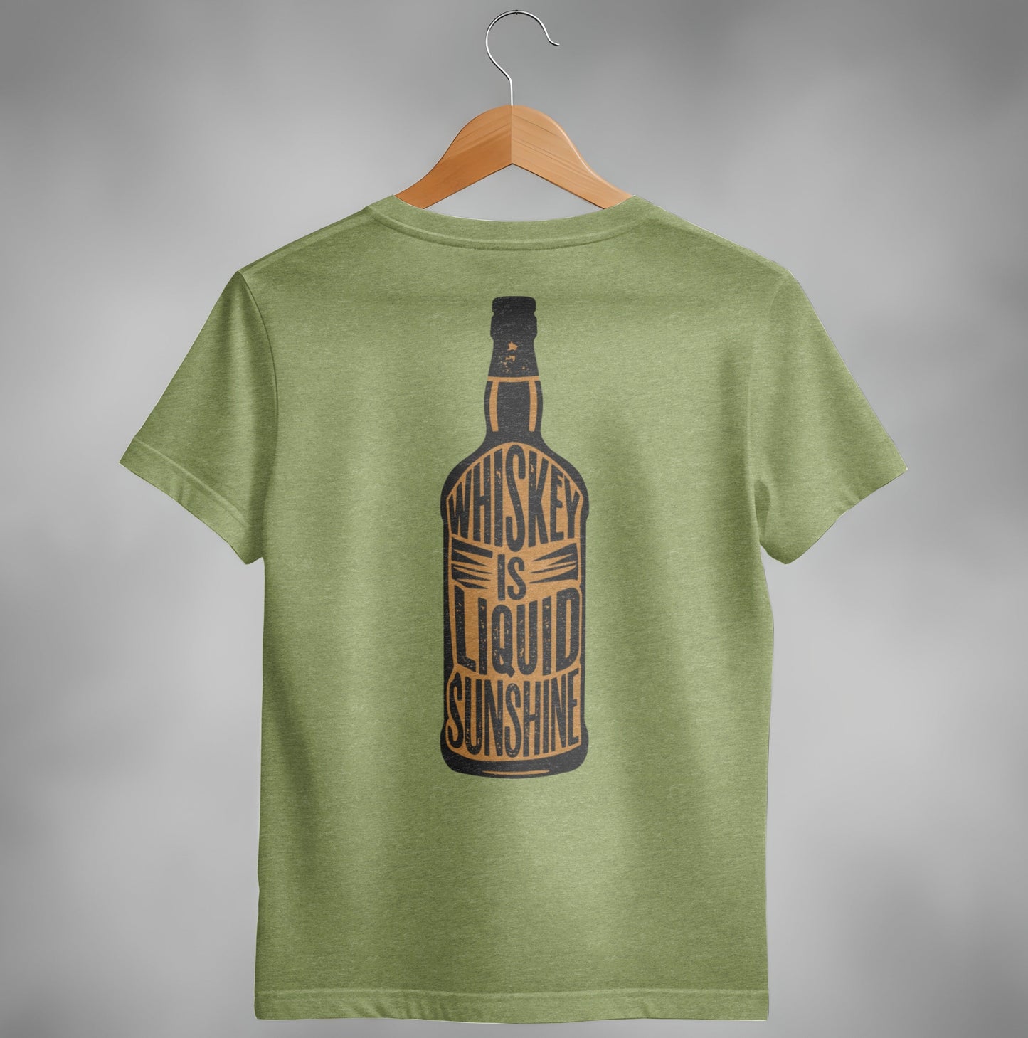 Whiskey Is Liquid Sunshine Bottle Design Graphic T-Shirt