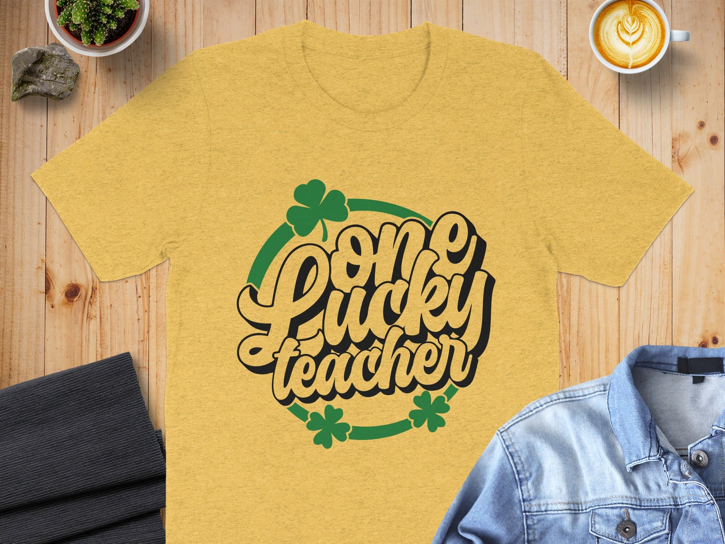 One Lucky Teacher Design With Shamrocks For Teachers T-Shirt