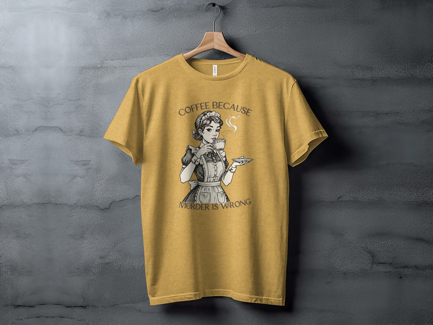 Coffee Because Murder is Wrong Funny Vintage Style T-Shirt