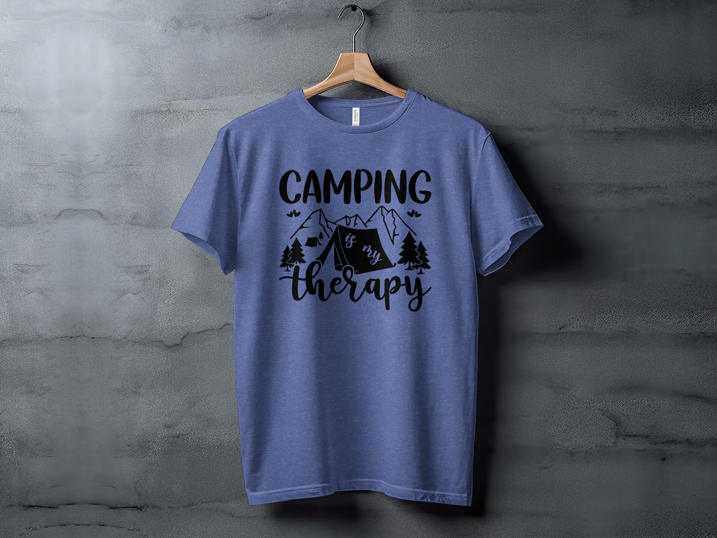 Camping Is My Therapy Mountain Design Graphic T-Shirt