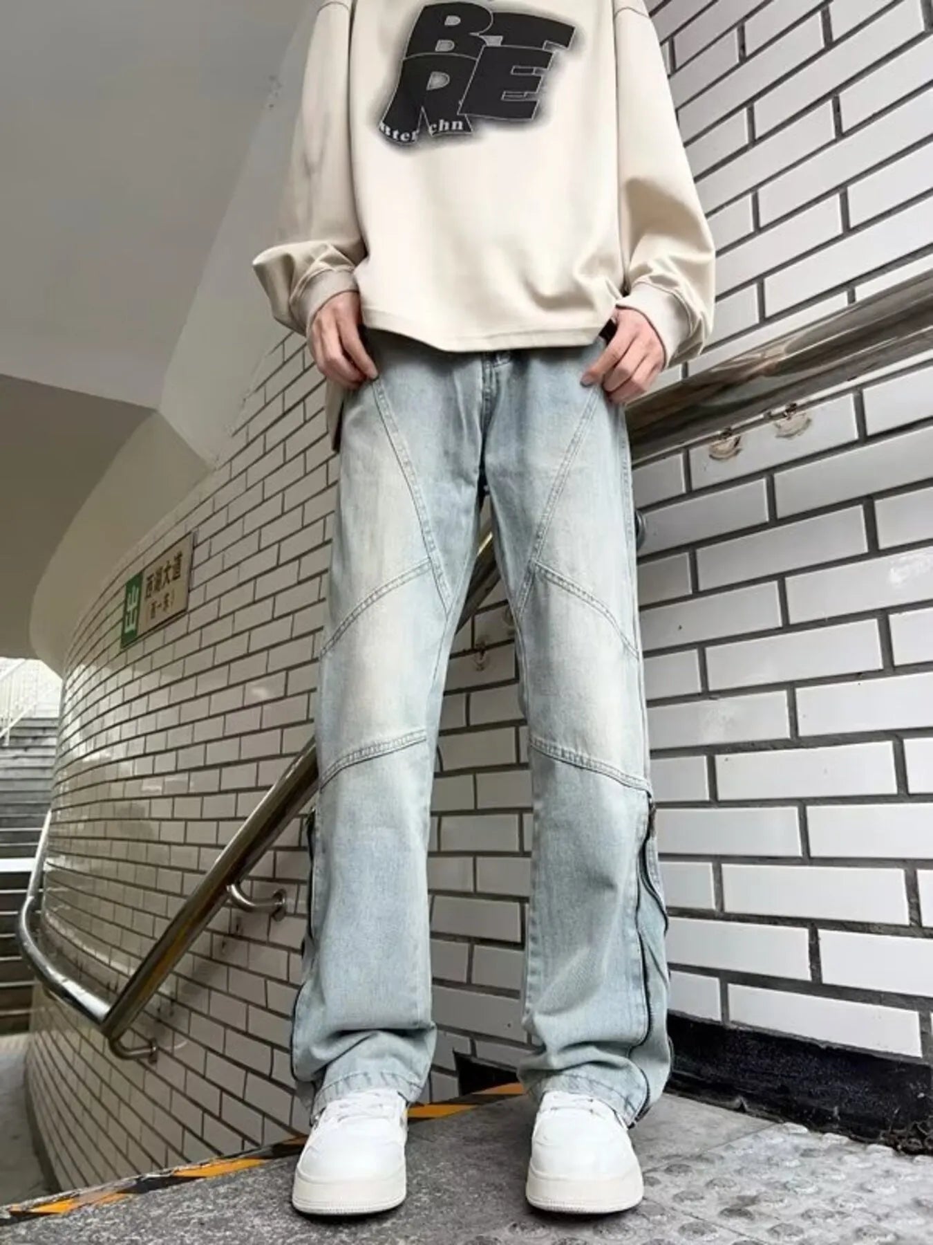 Men's Full Size Wide Leg Jeans Plus Size