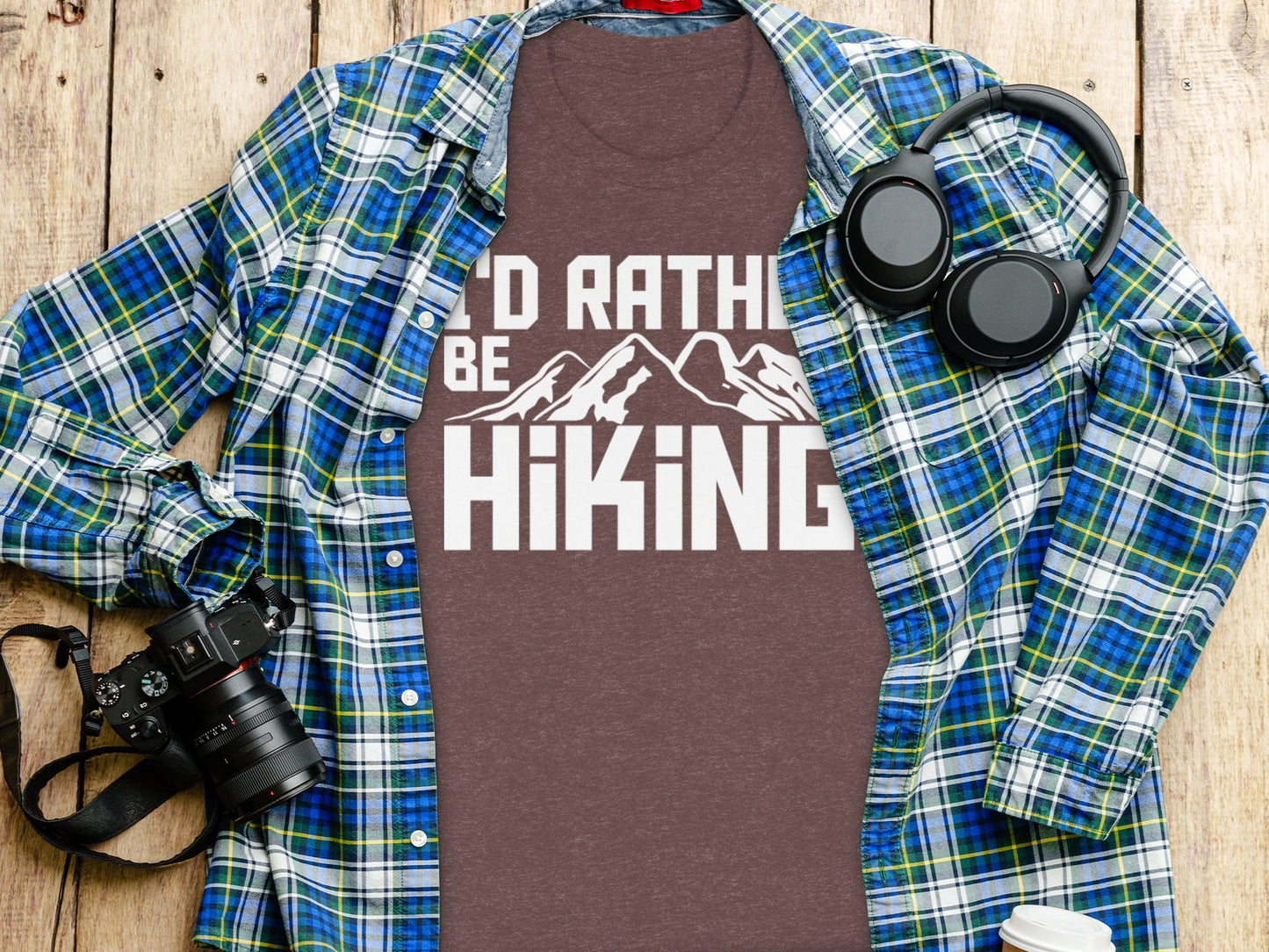 I Would Rather Be Hiking Mountains Graphic Design T-Shirt