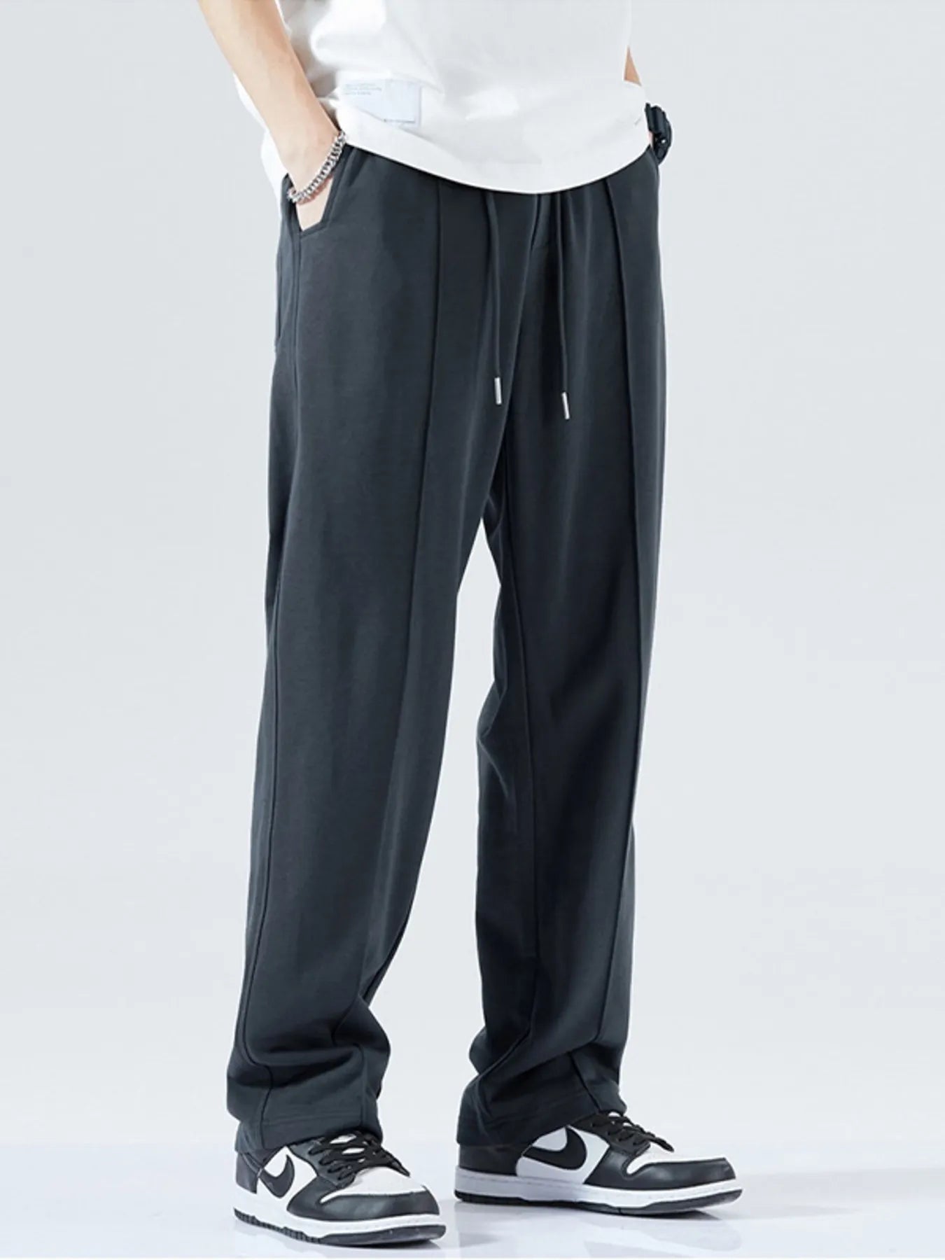 Men's Full Size Casual Drawstring Wide Leg Sweatpants Plus Size