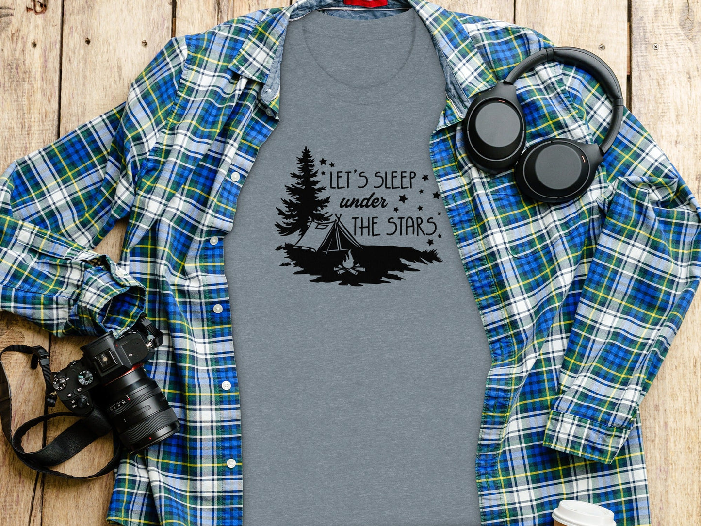 Let's Sleep Under The Stars Adventure Camping T-Shirt