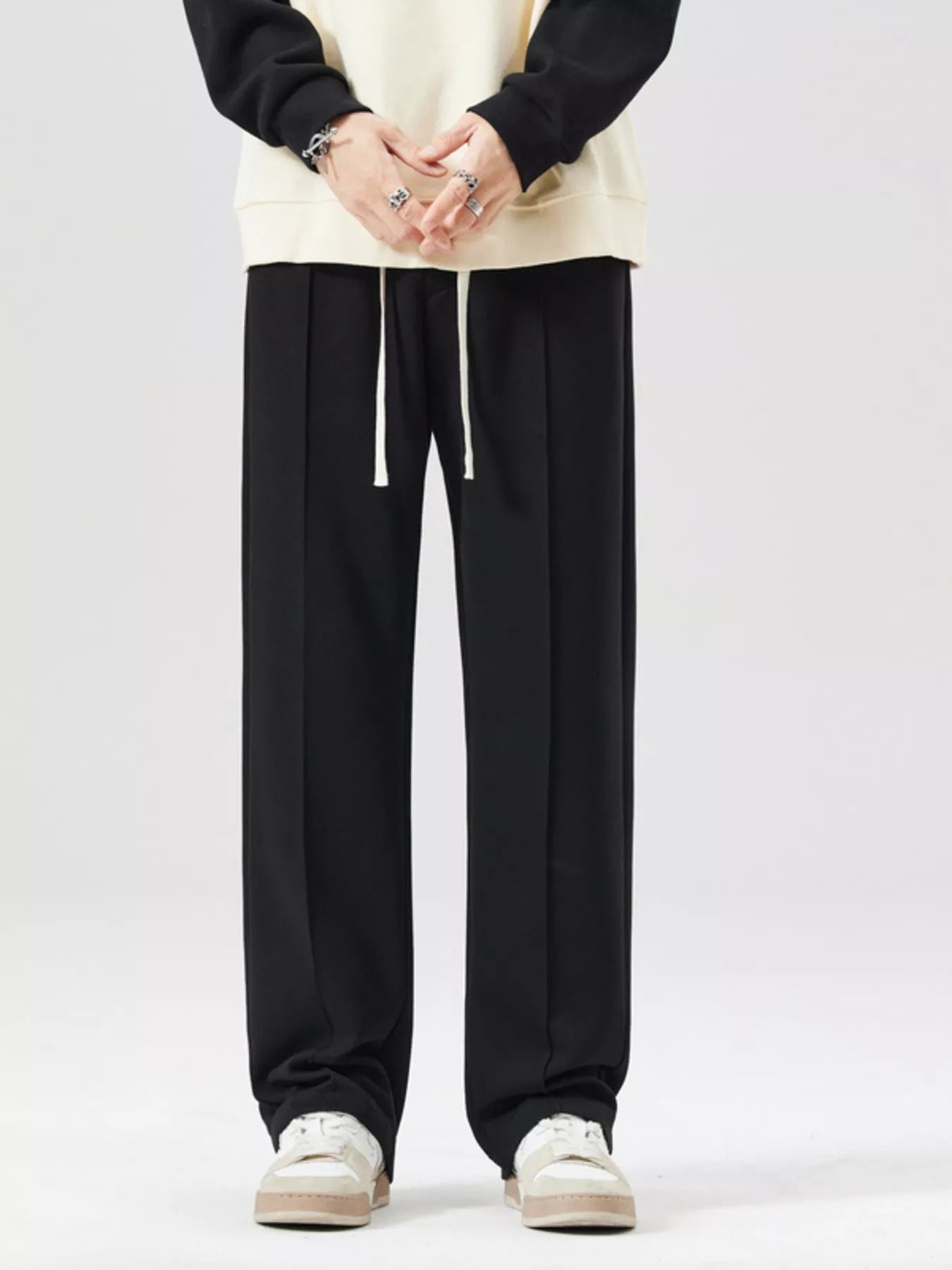 Men's Plus Size Drawstring Wide Leg Pants