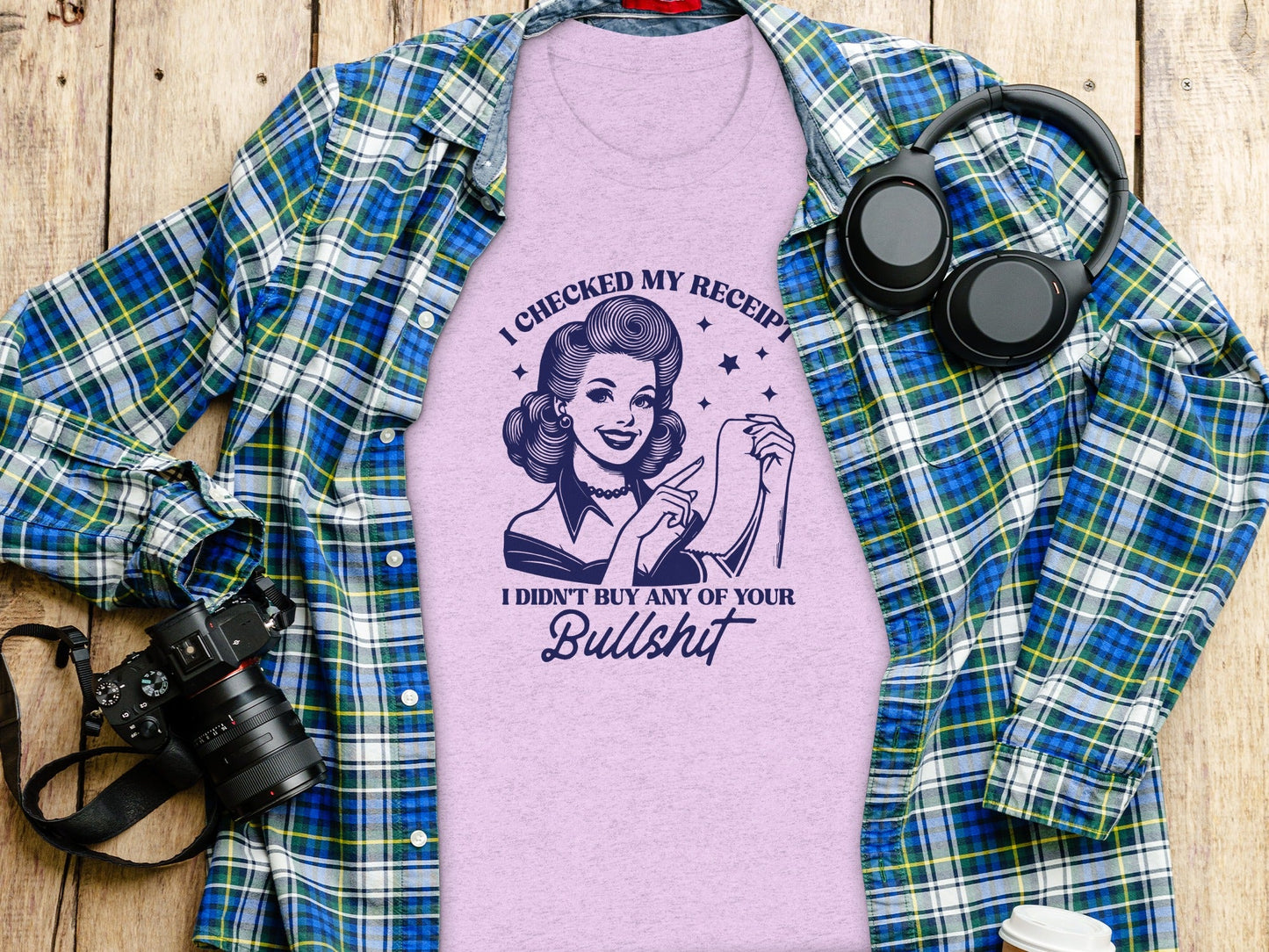 I Checked My Receipt Retro Woman With Attitude T-Shirt