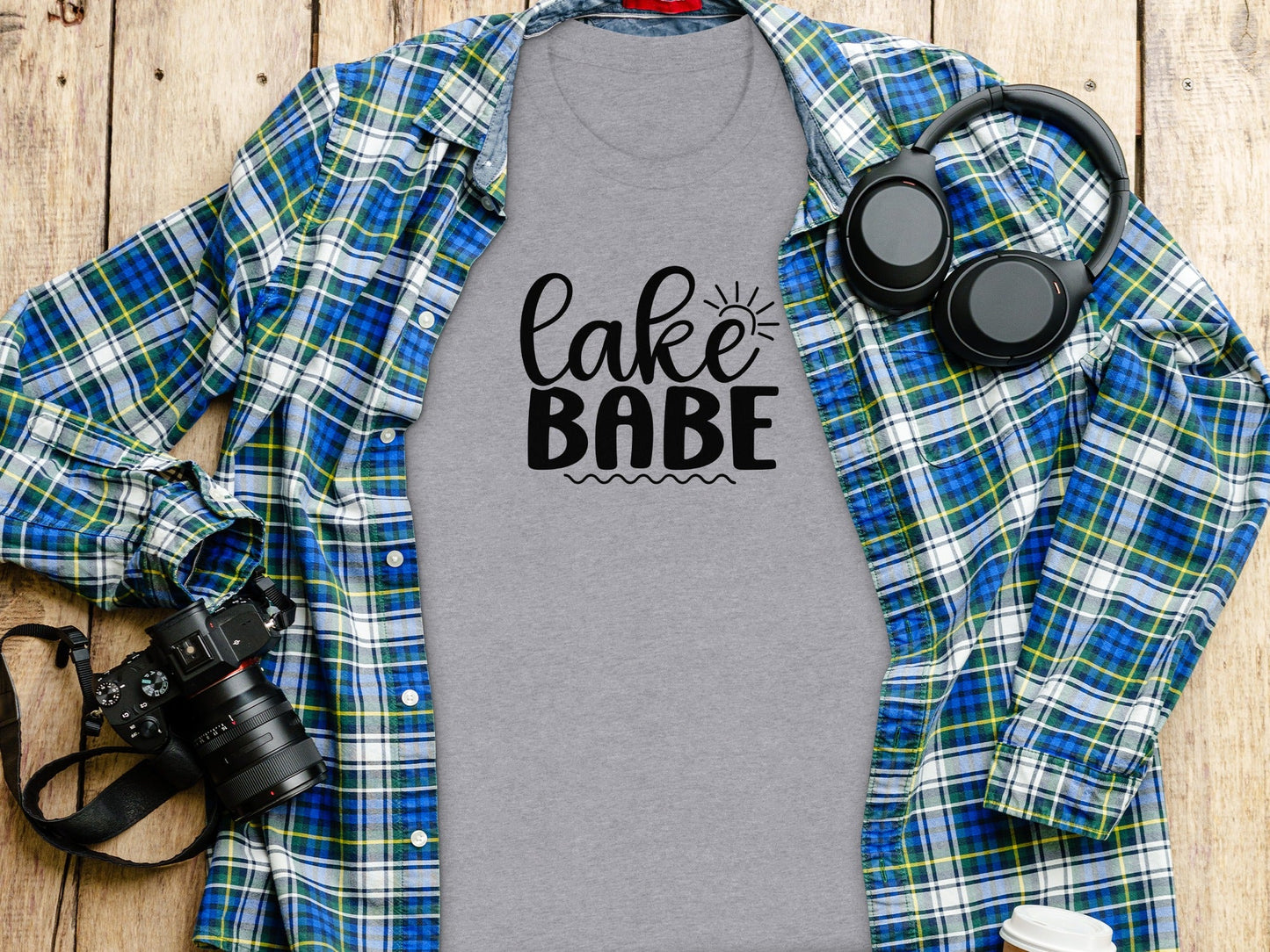 Lake Babe with Sun Design Fun Summer Vacation T-Shirt
