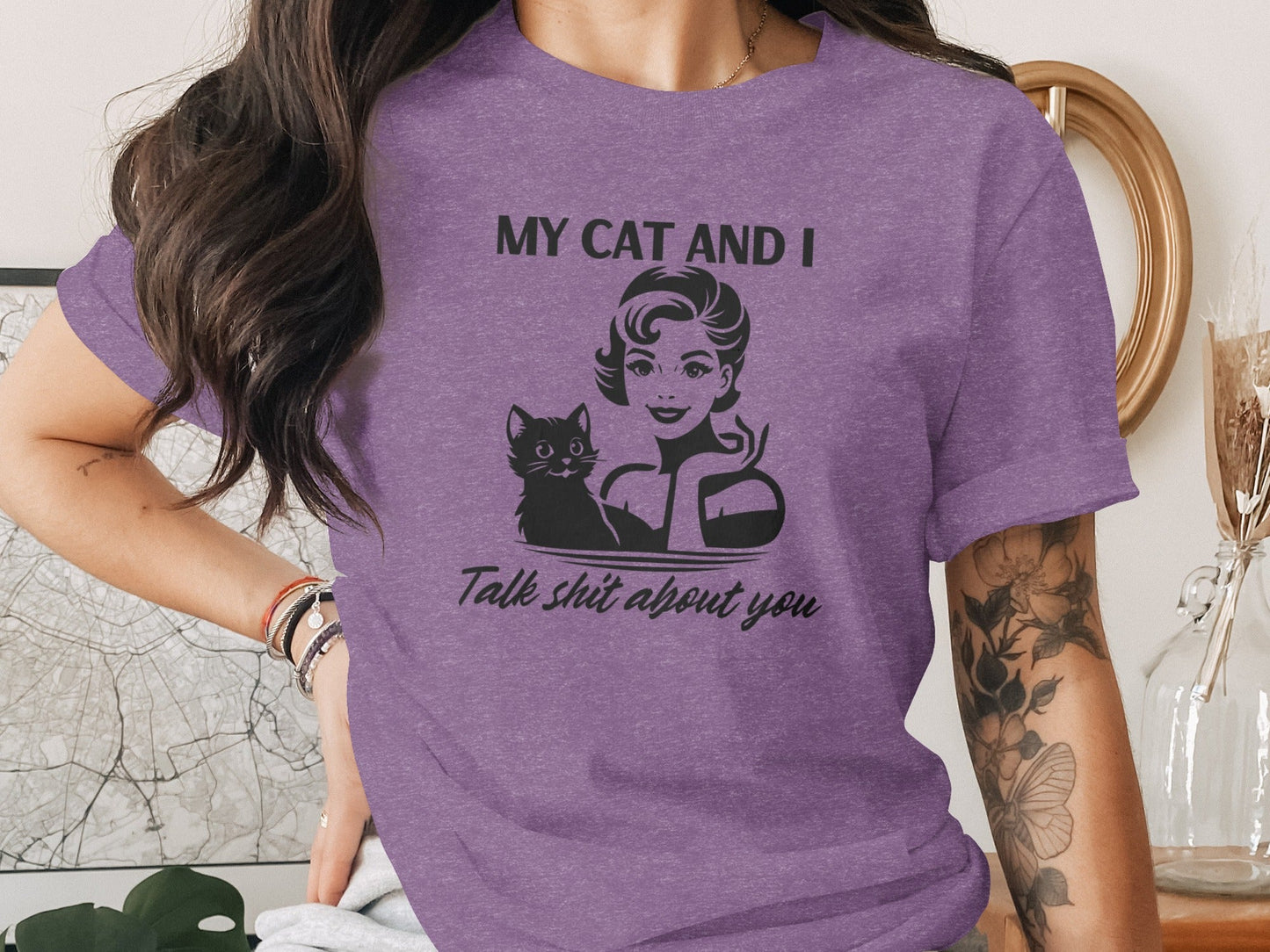 My Cat And I Talk Shit About You Funny Pet T-Shirt